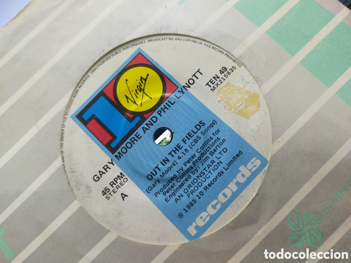 Discos de vinilo: Gary Moore & Phil lynott single Out in the fields Australia 1985 - Foto 1