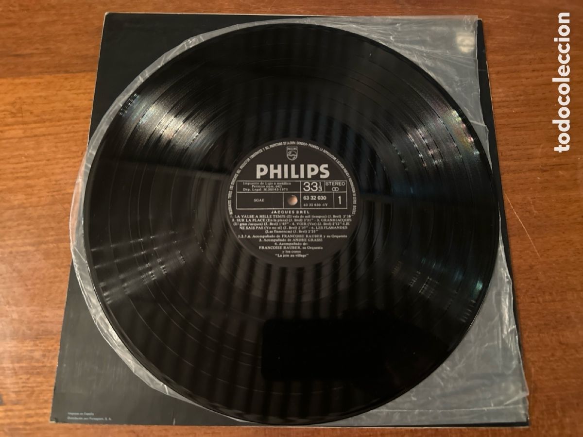 Discos de vinilo: JACQUES BREL - NE NE QUITTE P&Aacute;S 1971 LP. PHILIPS - Foto 4