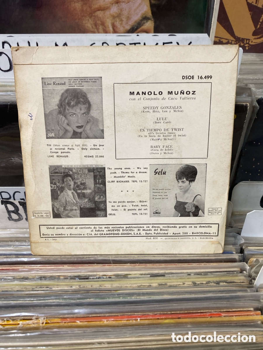 Discos de vinilo: Manolo Mu&ntilde;oz - Speedy Gonzales +3 - Foto 2