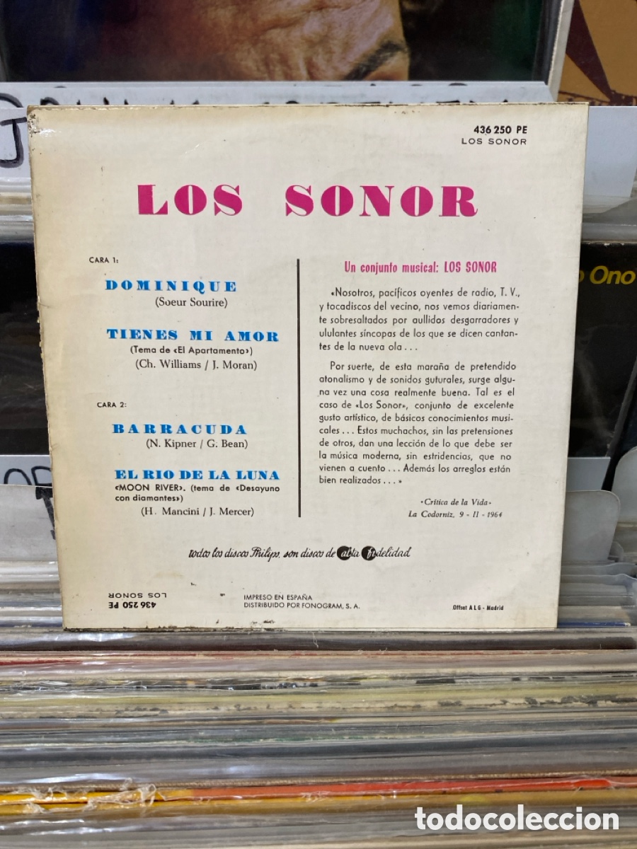 Discos de vinilo: Los Sonor - Barracuda Dominique - Foto 2