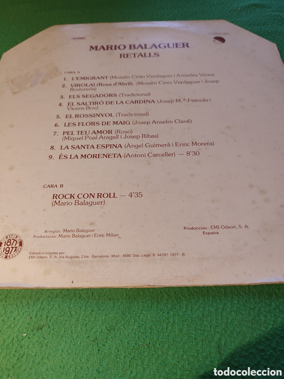 Discos de vinilo: Mario Balaguer - Retalls Maxi single - Foto 2