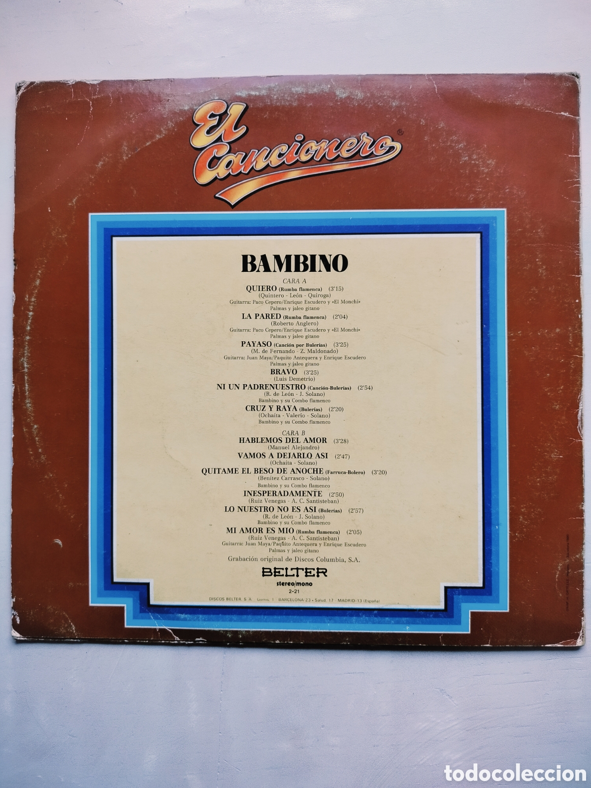 Discos de vinilo: LP Bambino El Cancionero - Foto 2