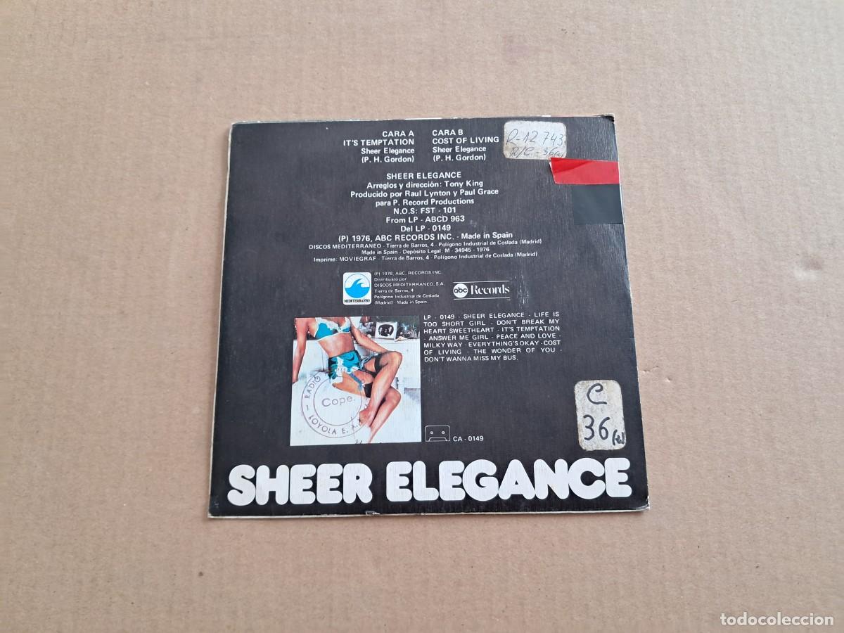 Discos de vinilo: SHEER ELEGANCE - IT&acute;S TEMPTATION SINGLE 1978 EDICION ESPA&Ntilde;OLA - Foto 3