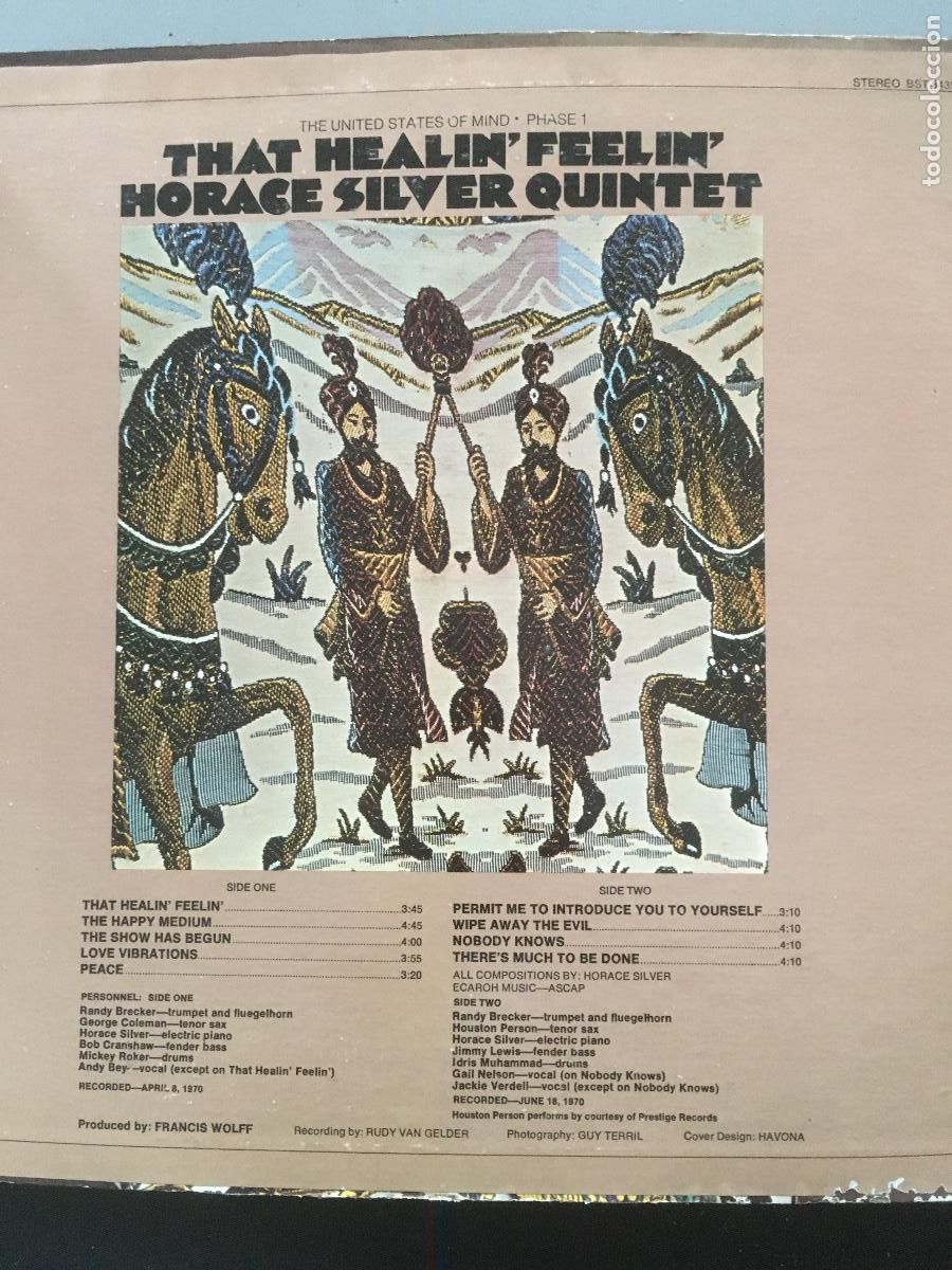 Discos de vinilo: THAT HEALIN FEELIN. -HORACE SILVER QUINTET - Foto 3