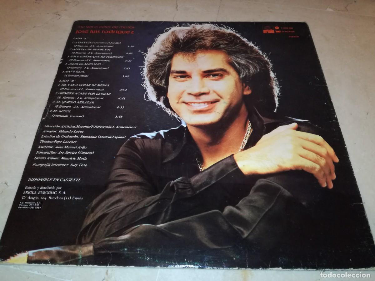 Discos de vinilo: JOSE LUIS RODRIGUEZ-ME VAS A ECHAR DE MENOS-GATEFOLD-ORIGINAL 1981 - Foto 2
