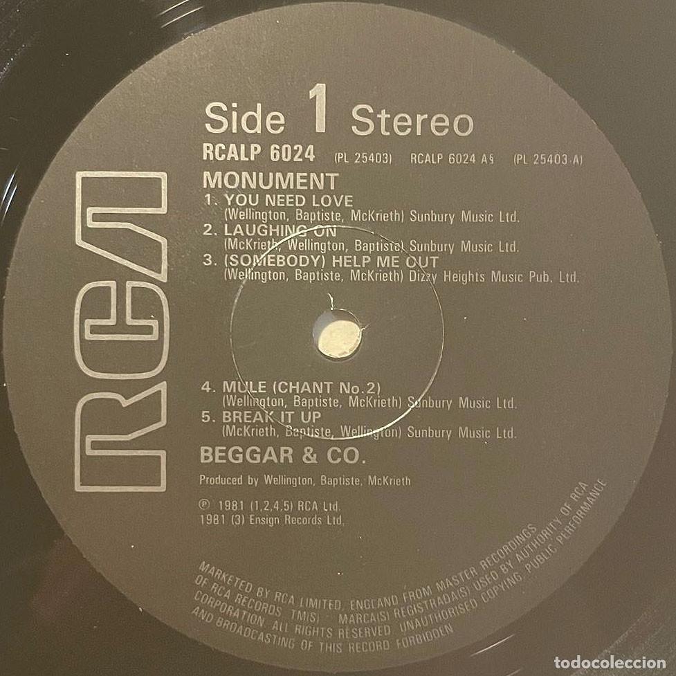 Discos de vinilo: BEGGAR & CO. / MONUMENT / LP RCA 1981 / UK - Foto 5