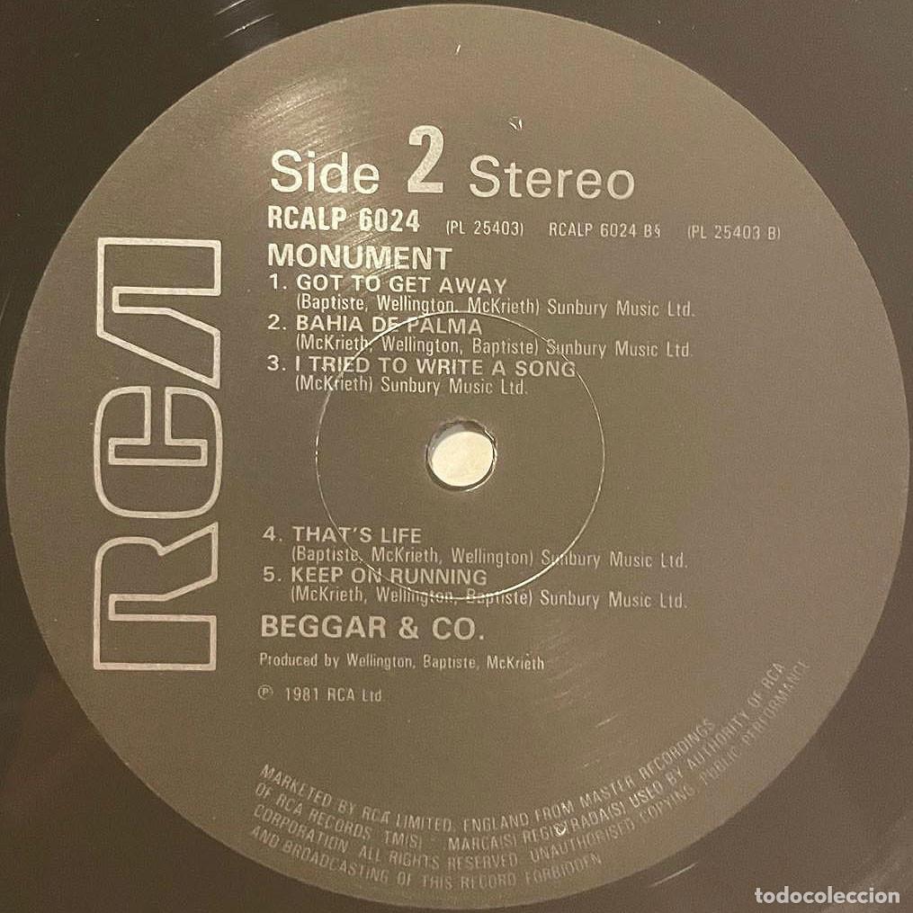 Discos de vinilo: BEGGAR & CO. / MONUMENT / LP RCA 1981 / UK - Foto 6