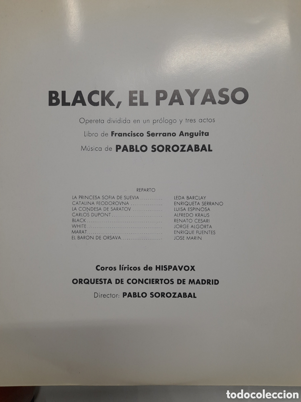 Discos de vinilo: BLACK EL PAYASO. PABLO SOROZABAL - Foto 2
