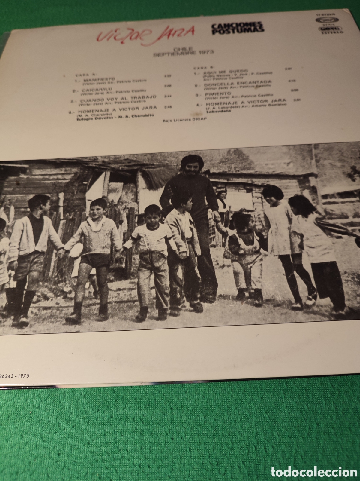 Discos de vinilo: V&iacute;ctor Jara - Canciones p&oacute;stumas - Foto 3