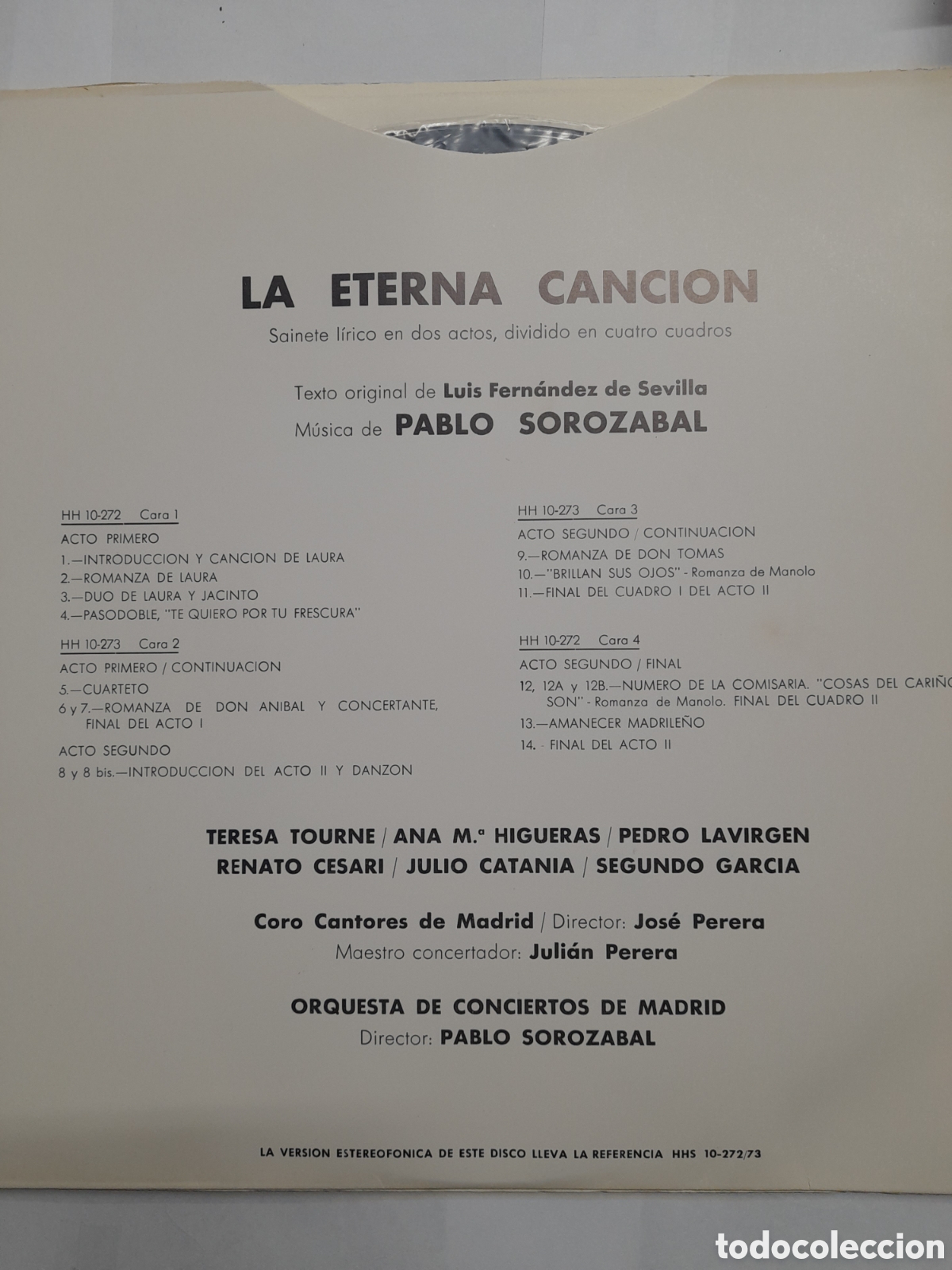 Discos de vinilo: LA ETERNA CANCION. PABLO SOROZABAL. - Foto 18