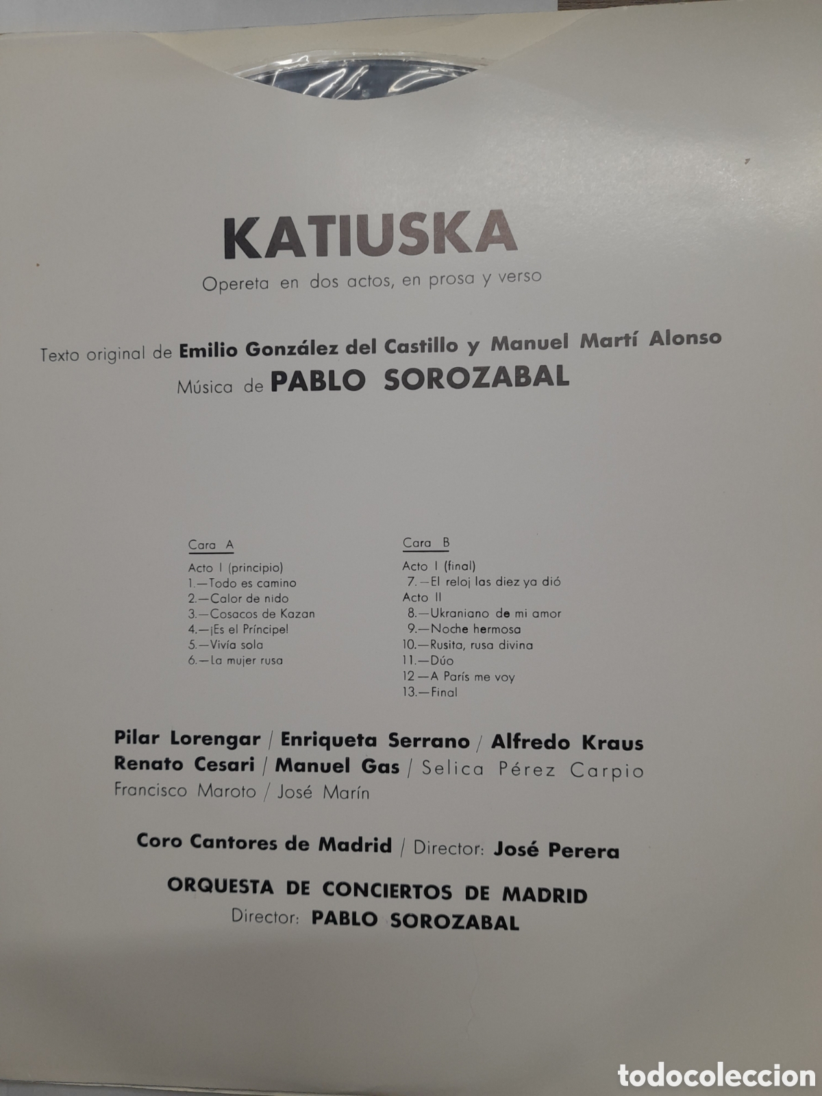 Discos de vinilo: KATIUKA. PABLO SOROZABAL. - Foto 10