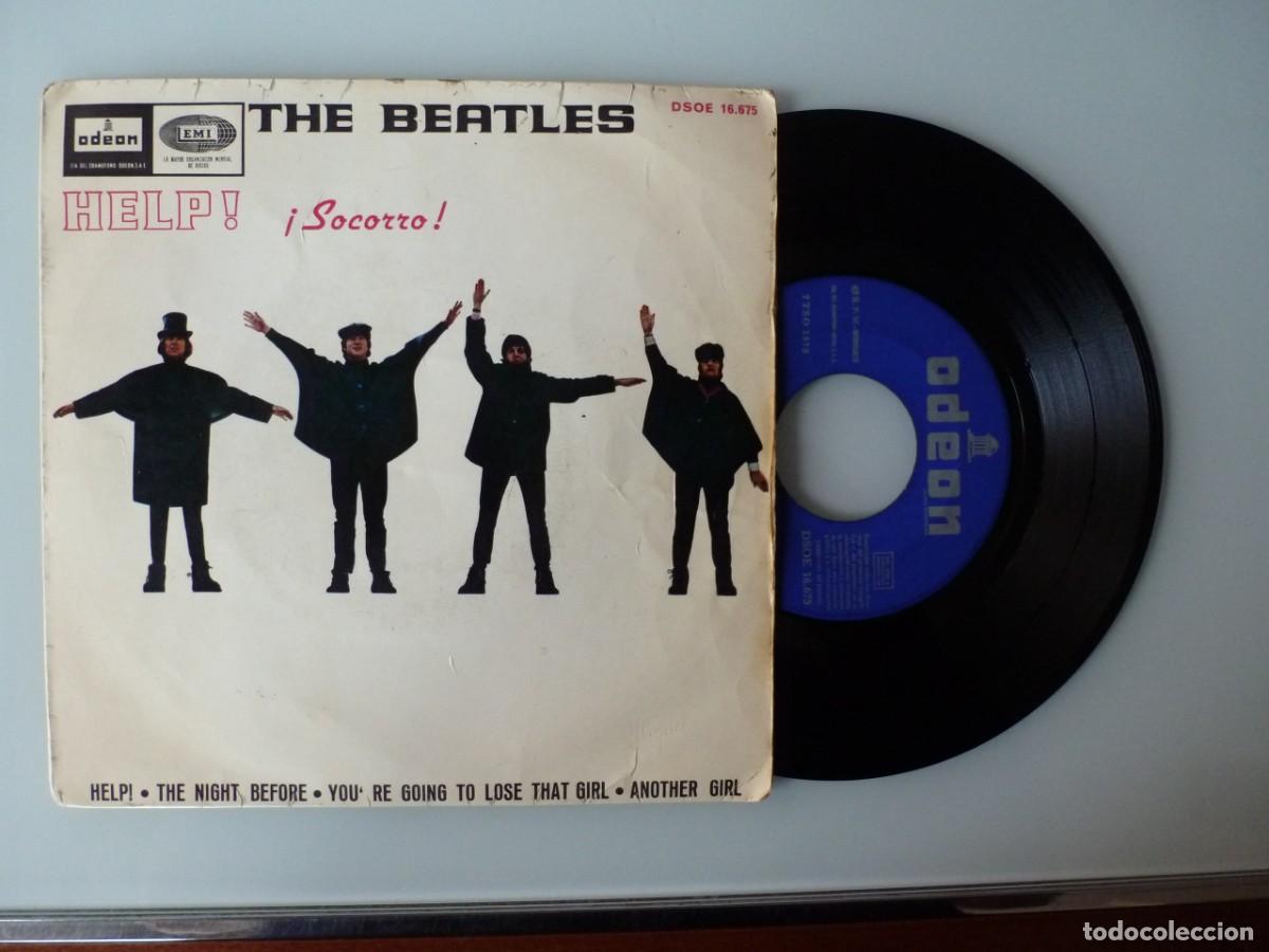 Discos de vinilo: THE BEATLES - HELP! + 3 (EP EMI-ODEON 1965 ESPA&Ntilde;A) - Foto 1