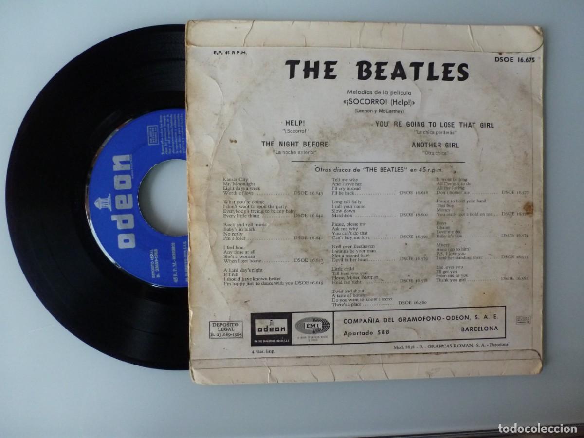 Discos de vinilo: THE BEATLES - HELP! + 3 (EP EMI-ODEON 1965 ESPA&Ntilde;A) - Foto 2