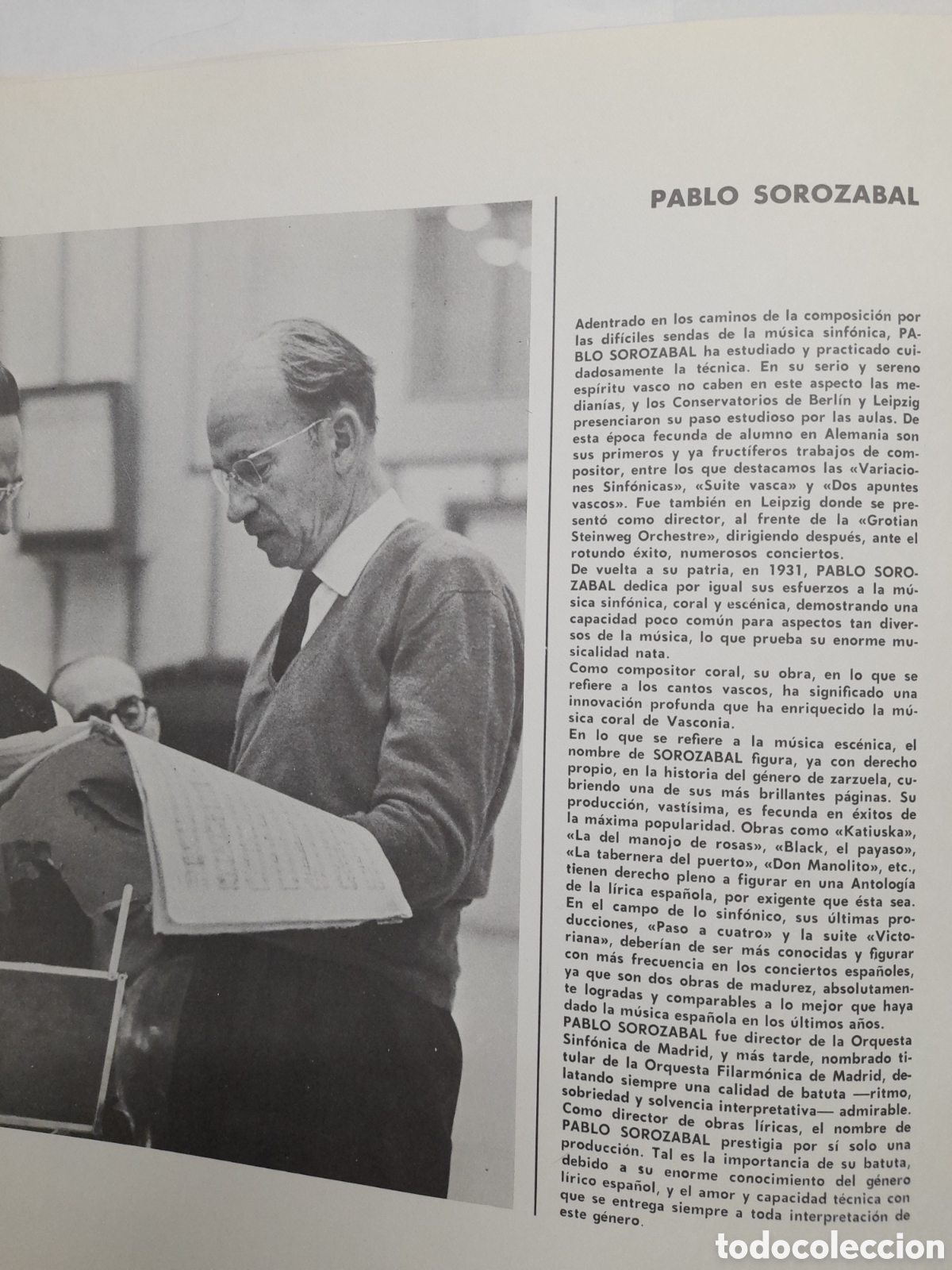 Discos de vinilo: LA DEL MANOJO DE ROSAS. PABLO SOROZABAL - Foto 3