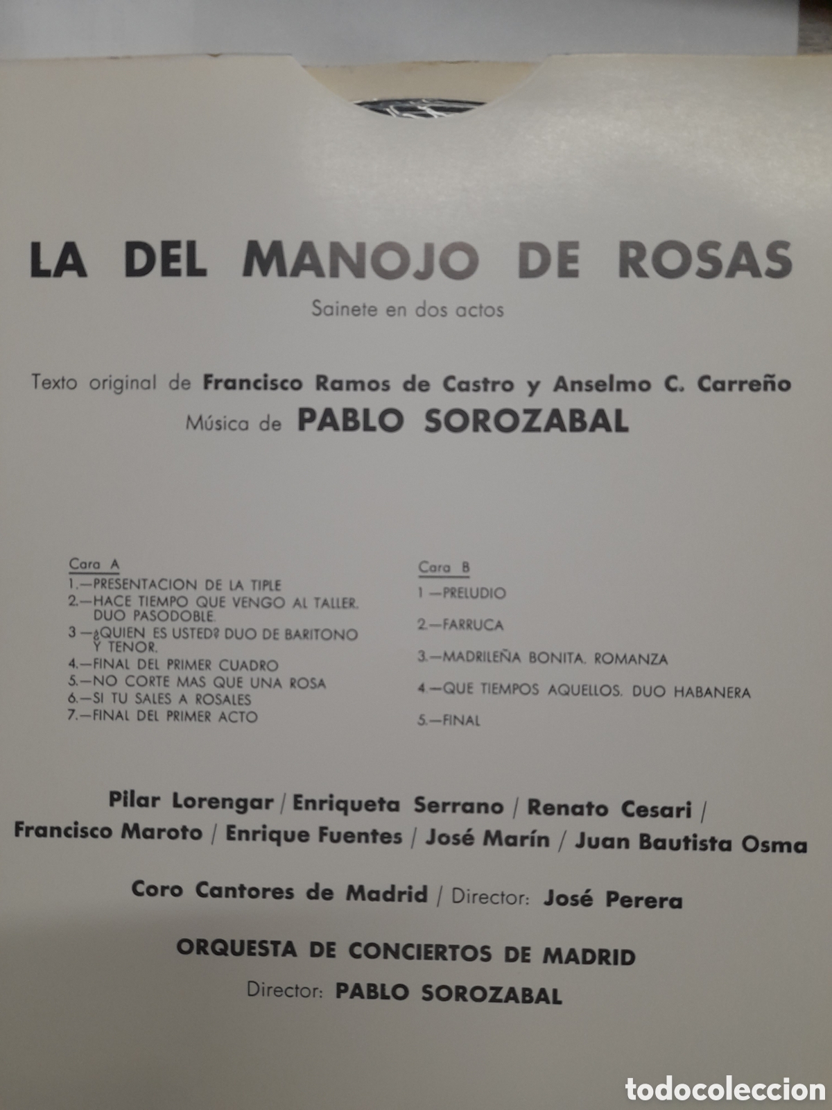 Discos de vinilo: LA DEL MANOJO DE ROSAS. PABLO SOROZABAL - Foto 11