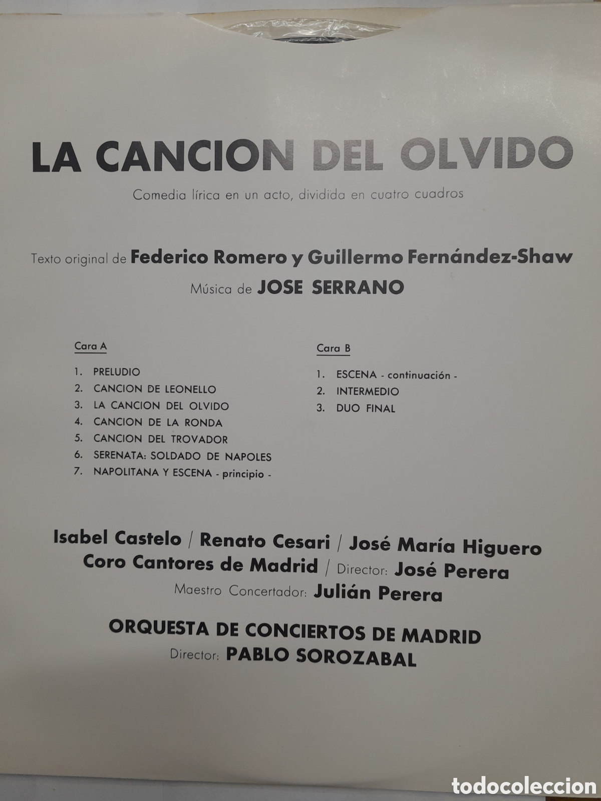 Discos de vinilo: LA CANCI&Oacute;N DEL OLVIDO. JOS&Eacute; SERRANO - Foto 10