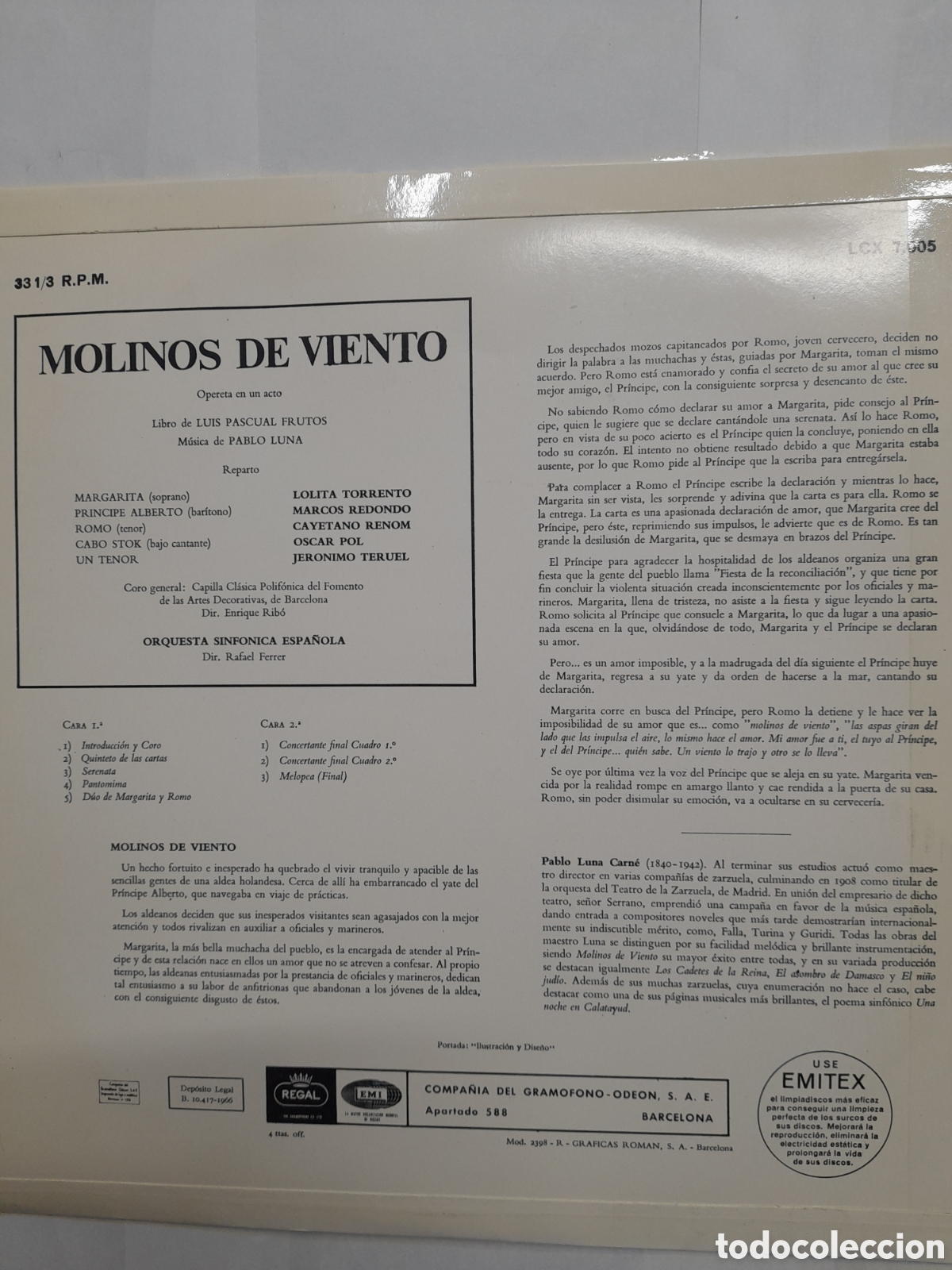 Discos de vinilo: MOLINOS DE VIENTO de Pablo Luna. - Foto 2
