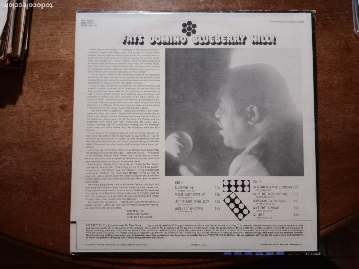 Discos de vinilo: Fats Domino - Blueberry hill - Foto 2