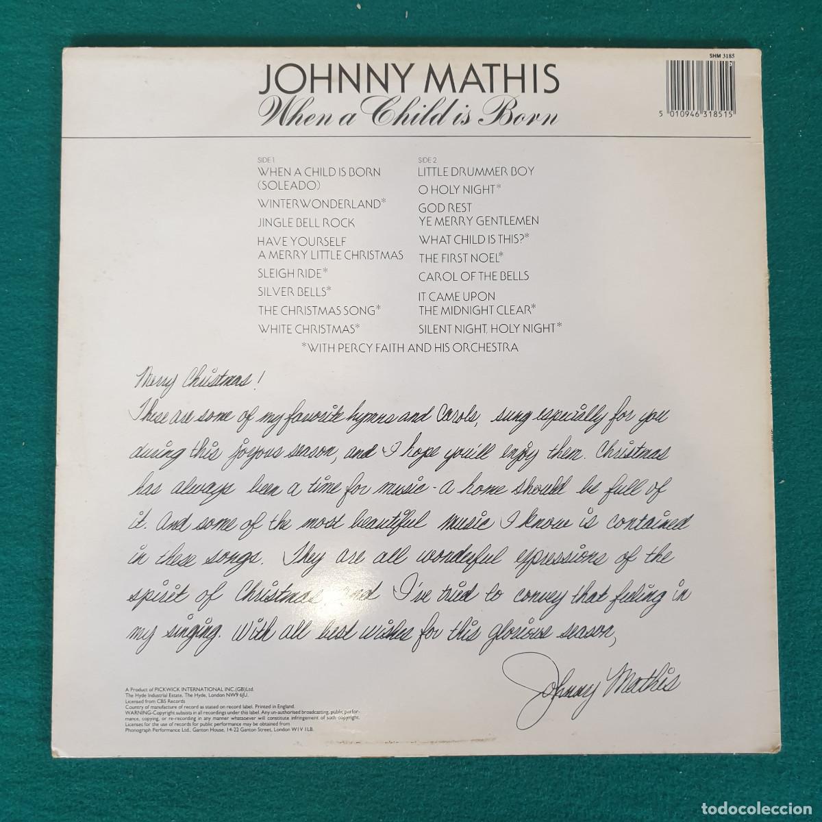 Discos de vinilo: Johnny Mathis &ndash; When A Child Is Born - Foto 2
