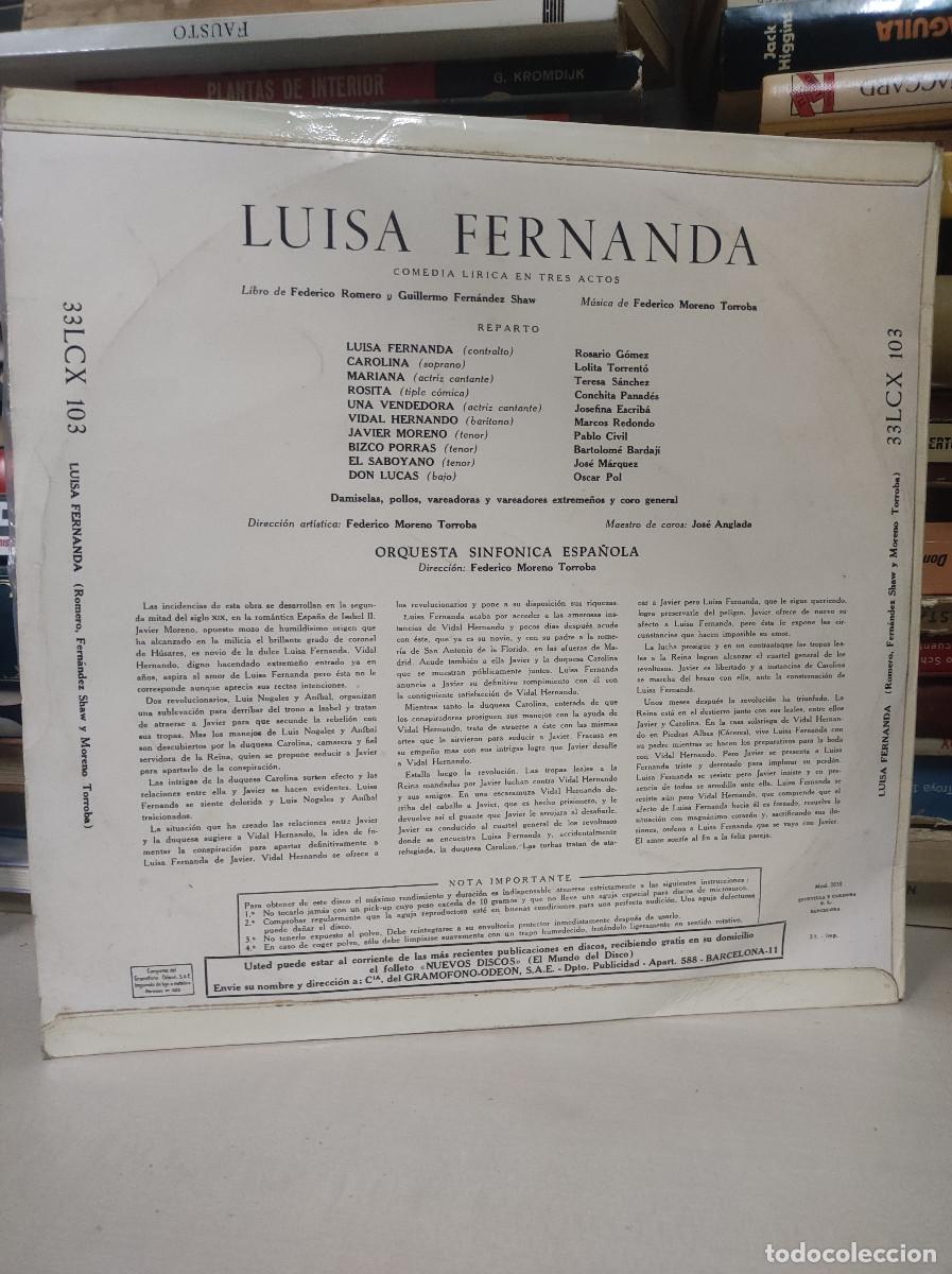 Discos de vinilo: F. Moreno Torroba &ndash; Luisa Fernanda - Foto 2