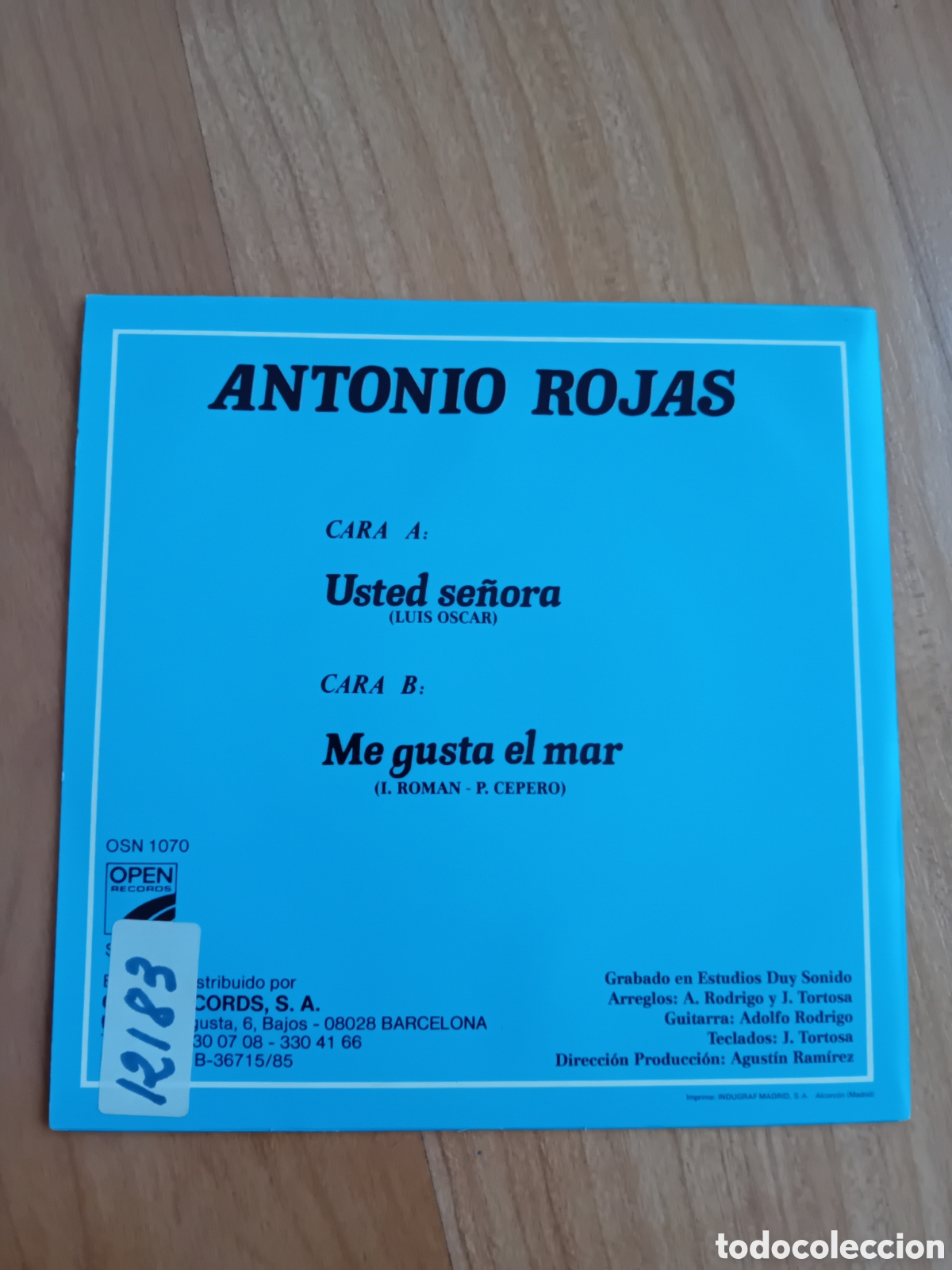 Discos de vinilo: ANTONIO ROJAS. USTED SE&Ntilde;ORA - Foto 2