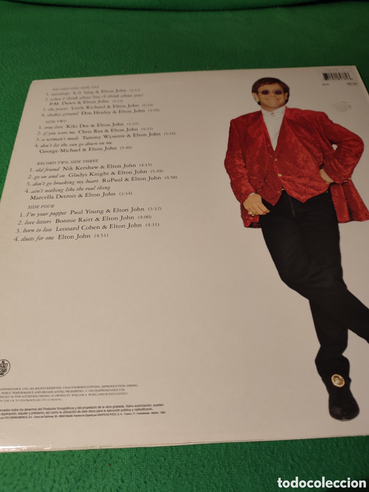 Discos de vinilo: Elton John - Duets Vinilos 2 Lps 1993 - Foto 3