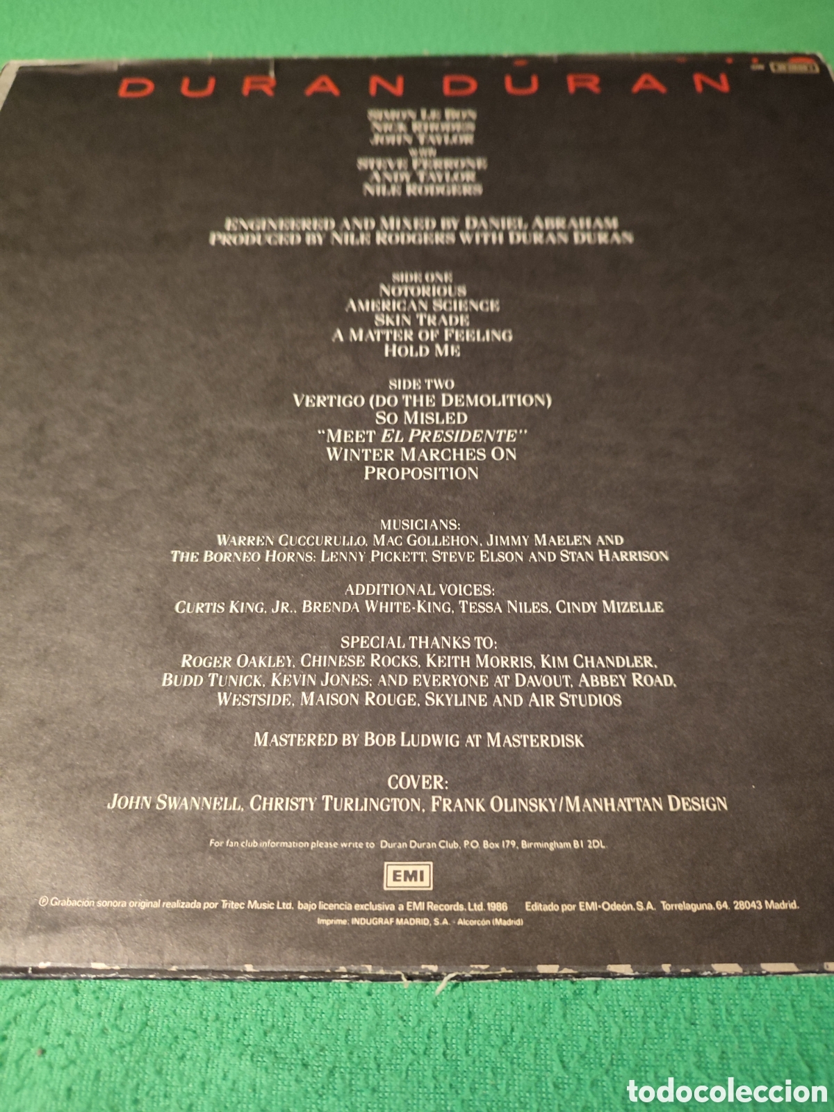 Discos de vinilo: Duran Duran - Notorius Vinilo Lp - Foto 2