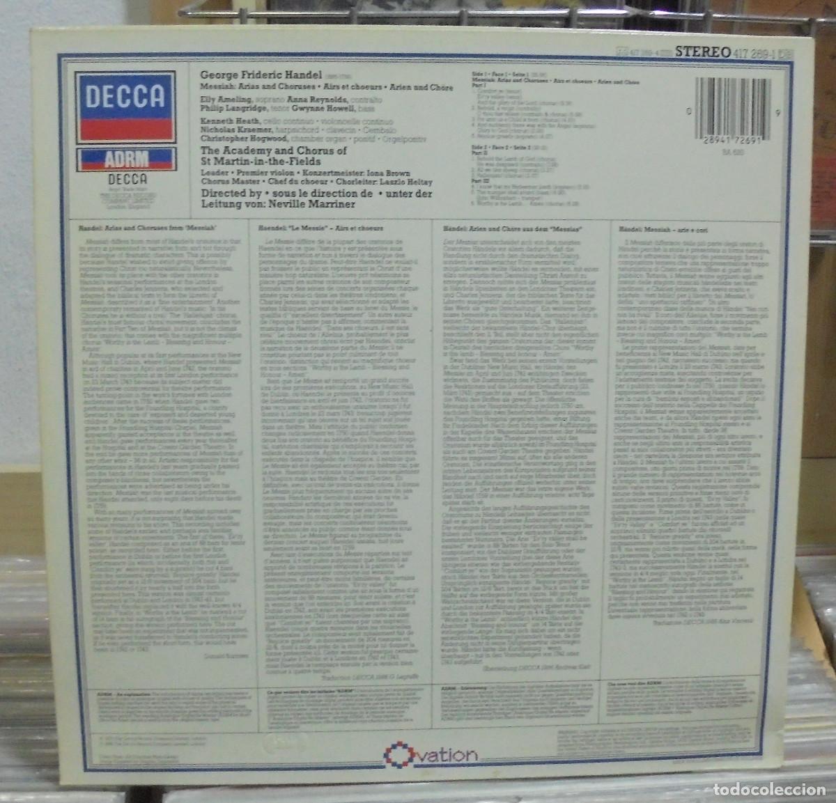 Discos de vinilo: Handel. Messiah. Decca 1976 -- LP - Foto 2