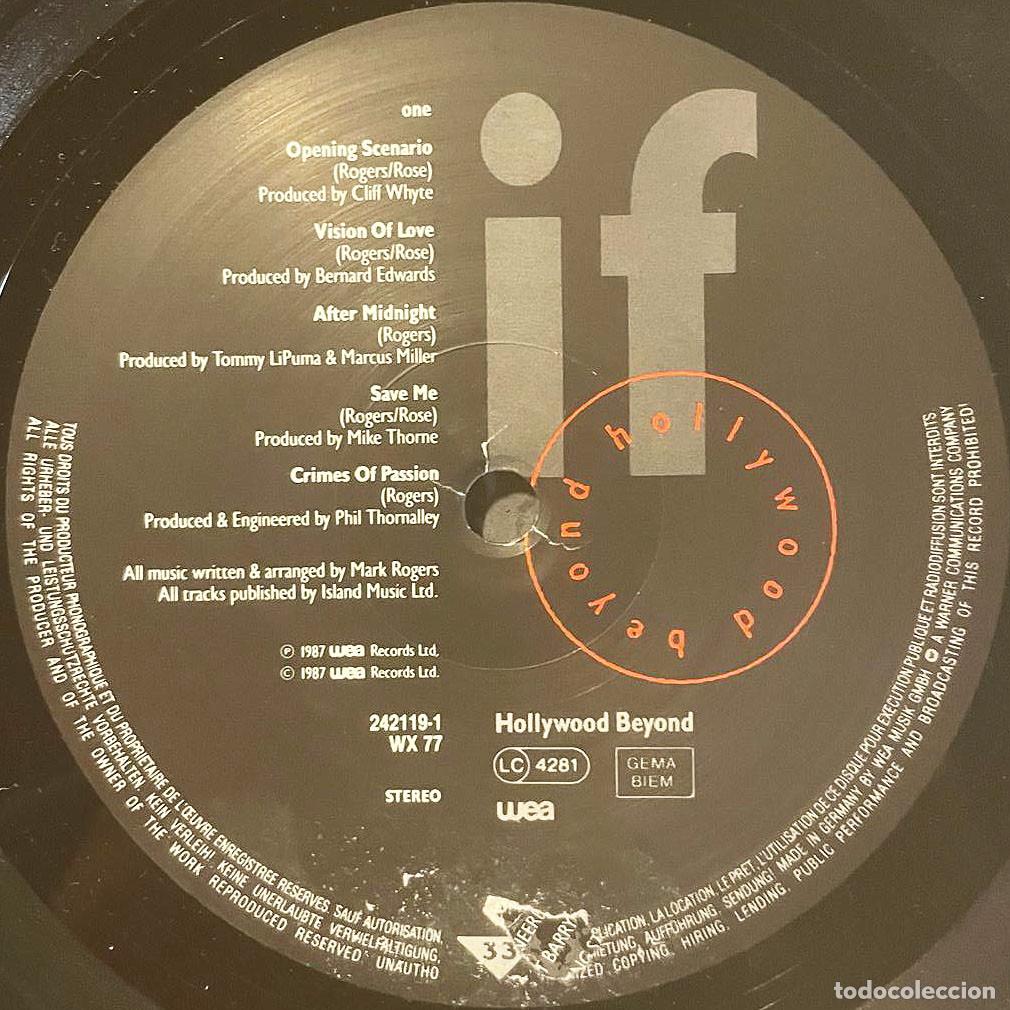 Discos de vinilo: IF / HOLLYWOOD BEYOND / LP WEA 1987 / UK - Foto 5