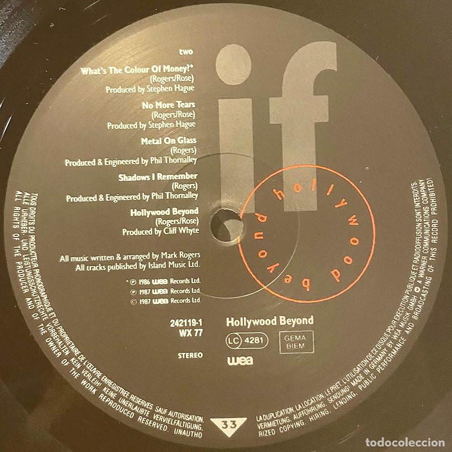 Discos de vinilo: IF / HOLLYWOOD BEYOND / LP WEA 1987 / UK - Foto 6