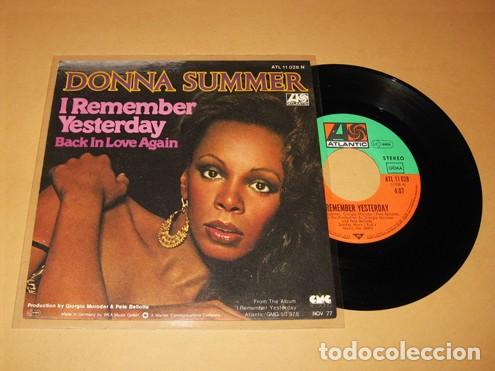Discos de vinilo: DONNA SUMMER - I REMEMBER YESTERDAY - SINGLE - 1977 - HIT CON GIORGIO MORODER - Foto 1