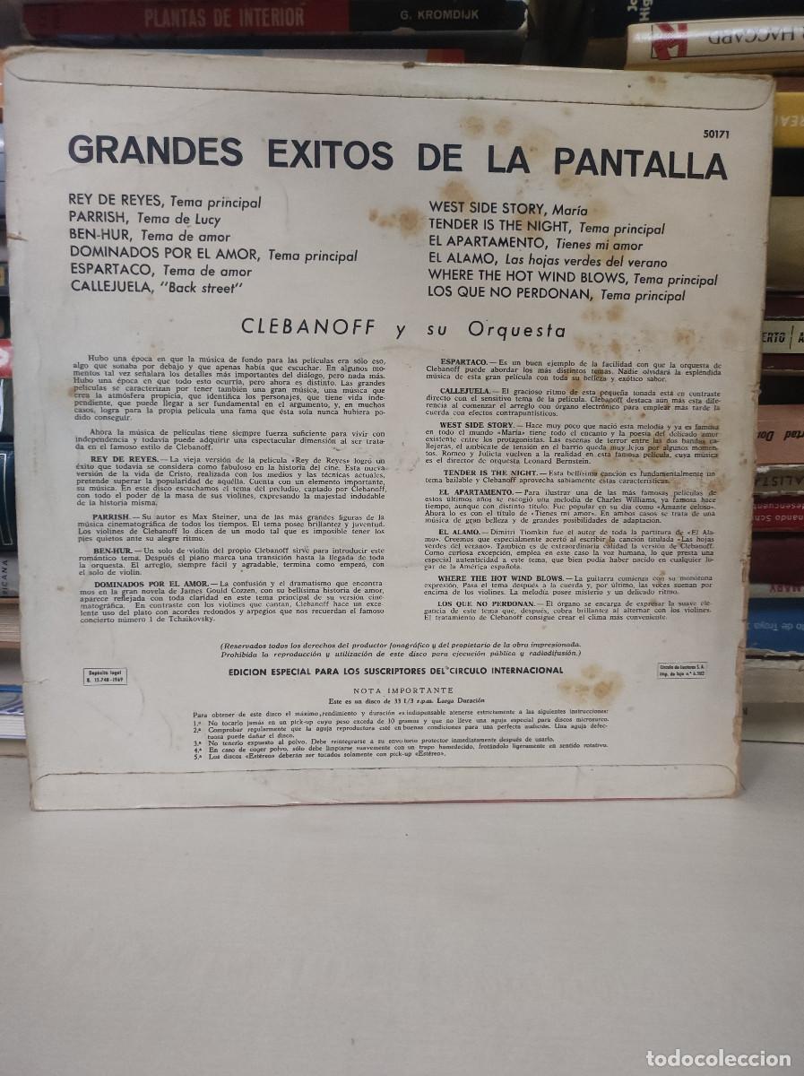 Discos de vinilo: Clebanoff Y Su Orquesta &ndash; Grandes Exitos De La Pantalla - Foto 2