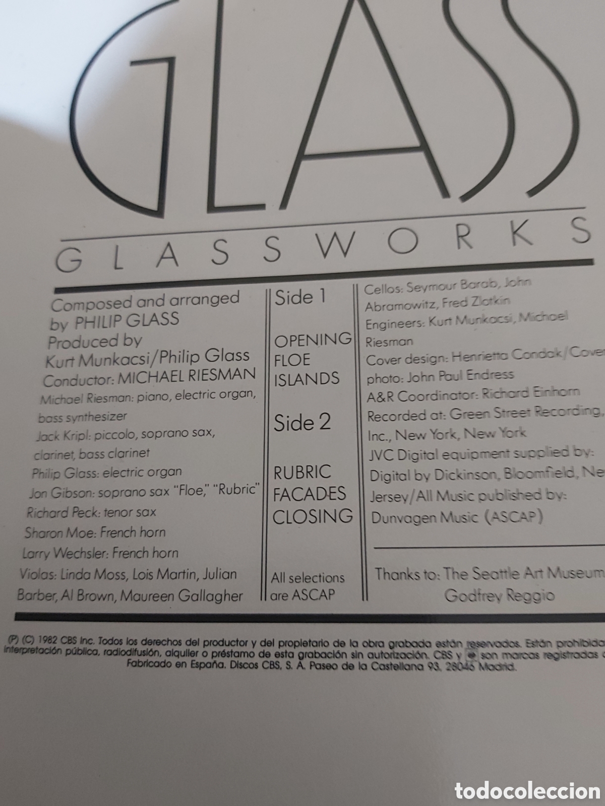 Discos de vinilo: PHILIP GLASS0 CONDUCTOR MICHAEL RIESMAN - Foto 5