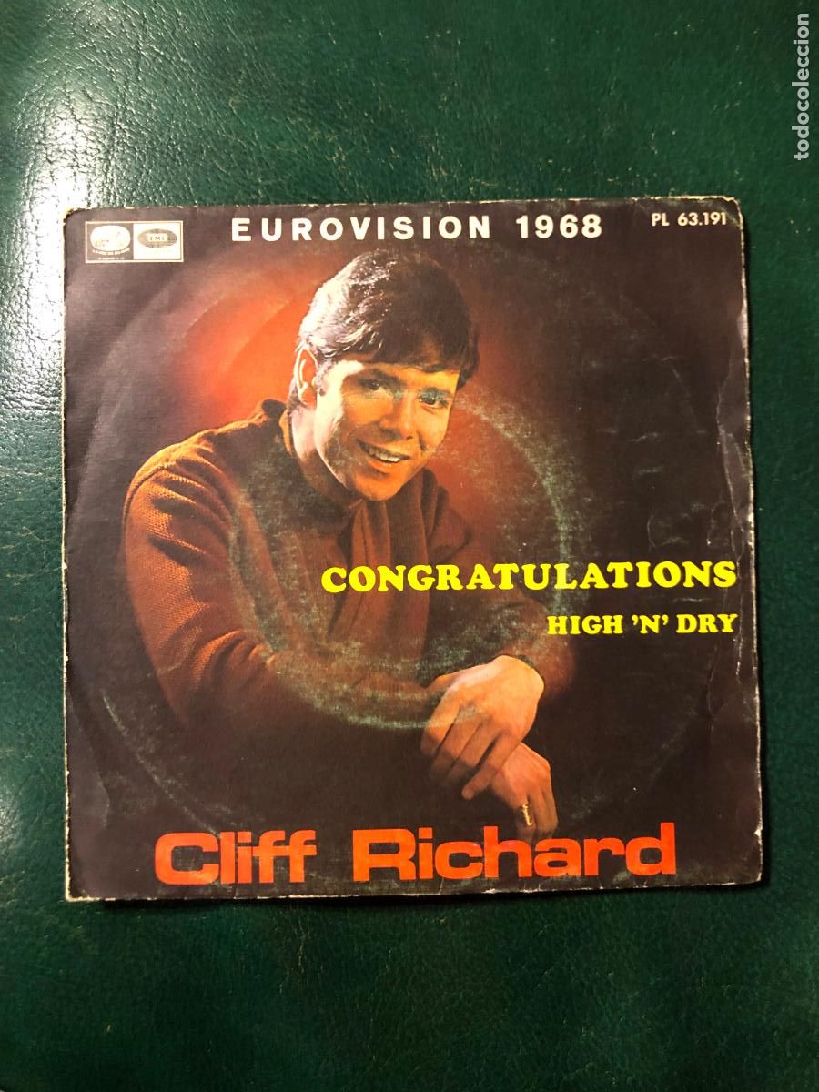 Discos de vinilo: Cliff Richard Congratulations Eurovision 1968 - Foto 2