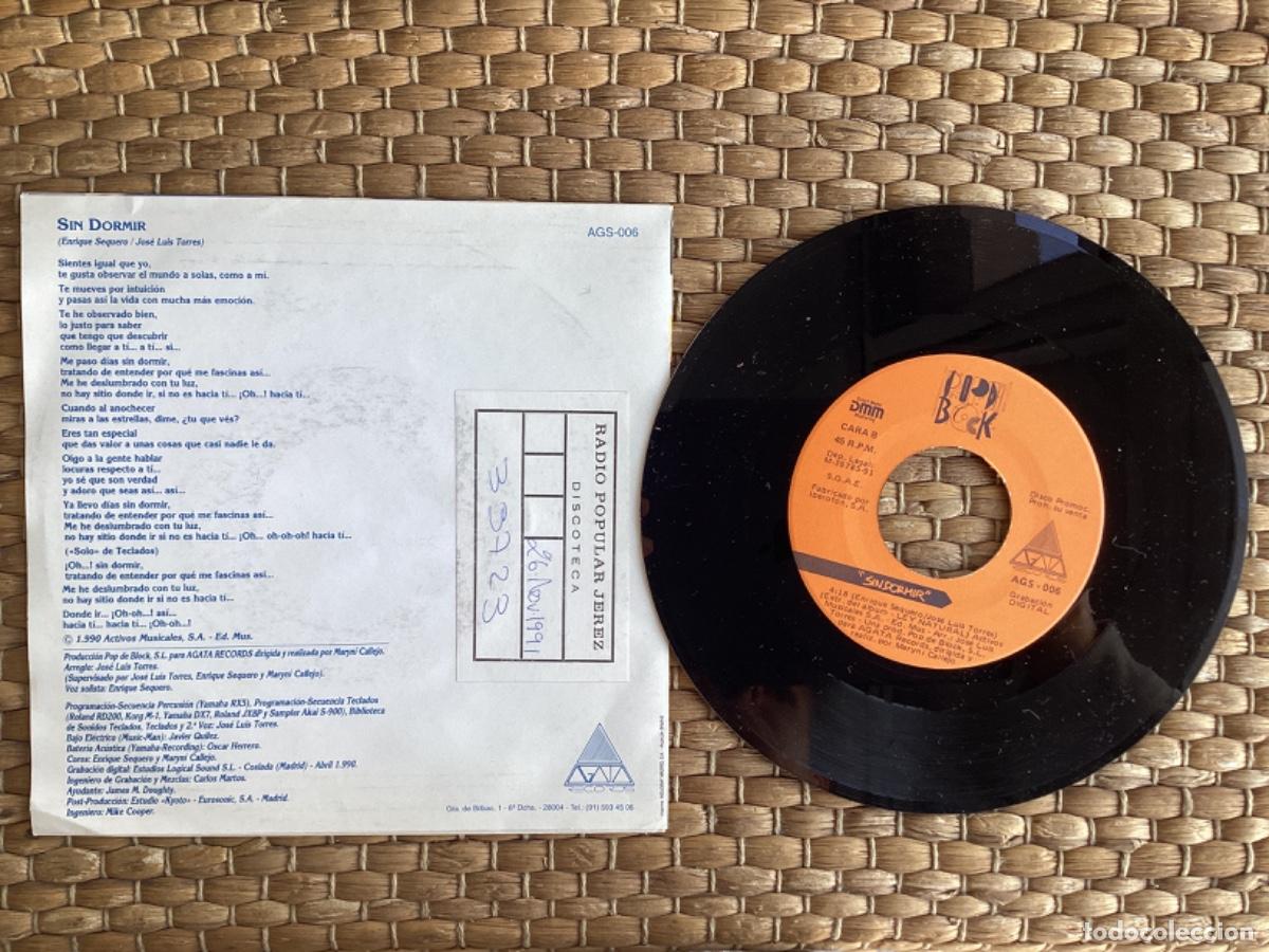 Discos de vinilo: S127 Single Pop de Block - Sin dormir - A&ntilde;o 1991 - Foto 2