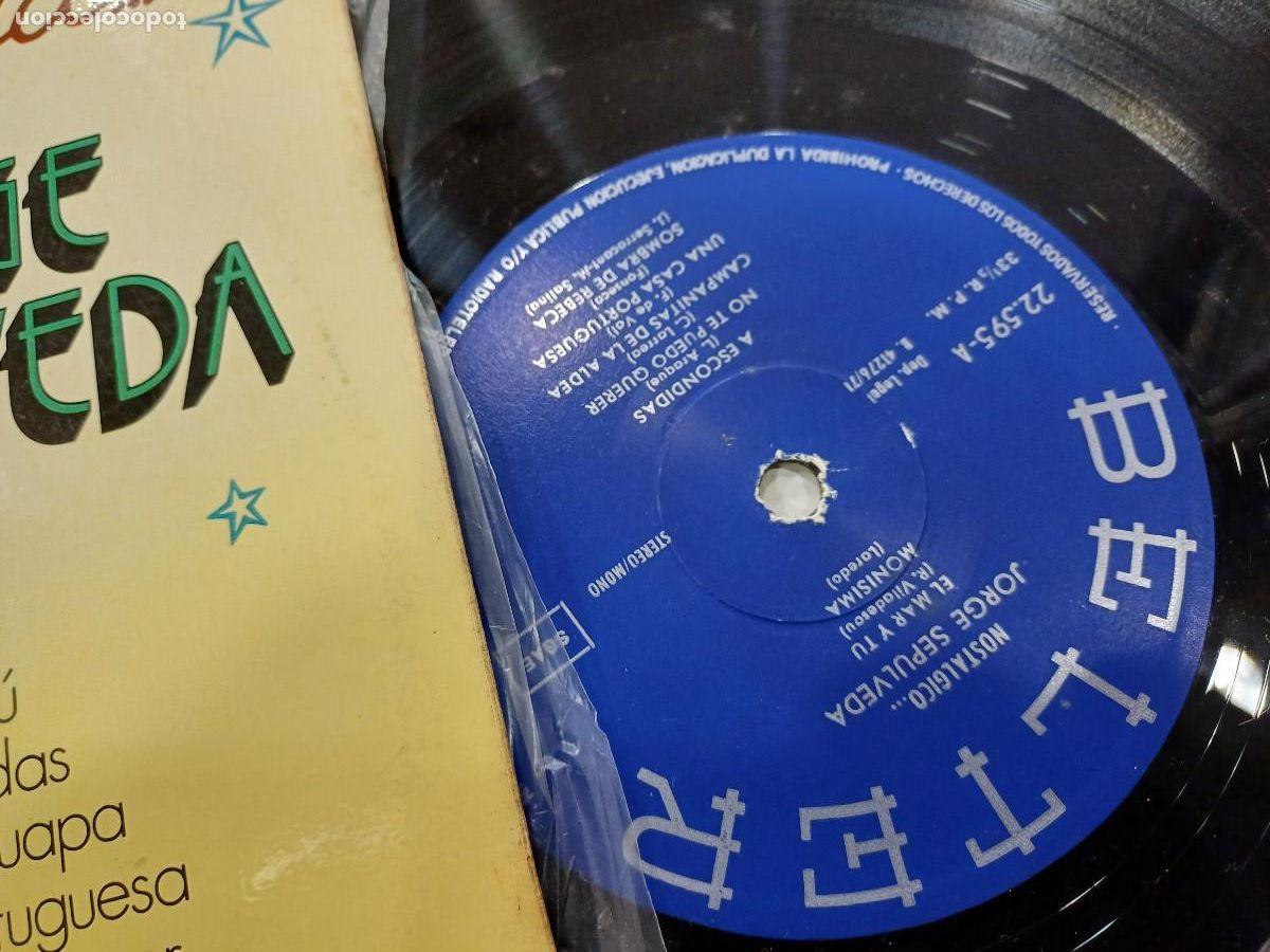 Discos de vinilo: NOSTALGICO........................JORGE SEPULVEDA/VINILO. - Foto 2