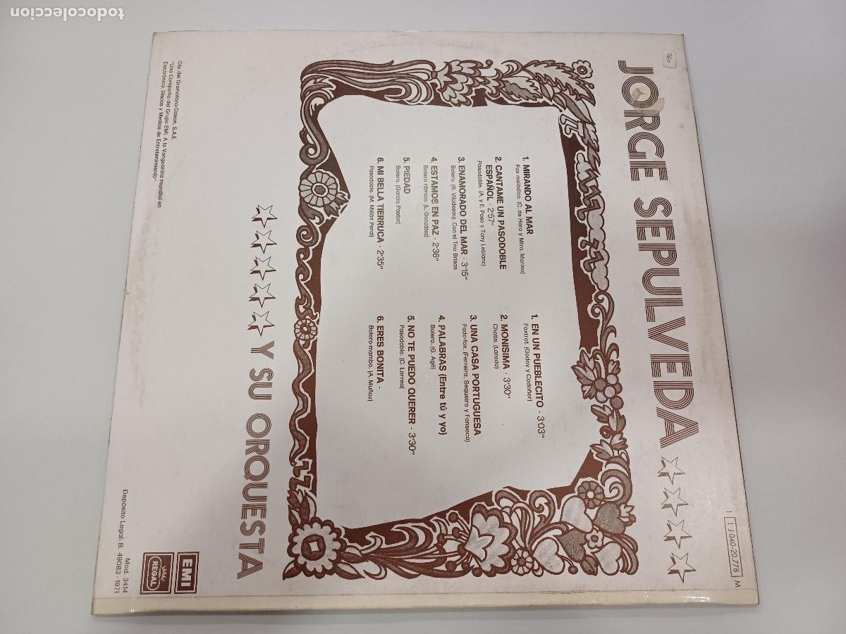 Discos de vinilo: JORGE SEPULVEDA Y SU ORQUESTA/VINILO. - Foto 3