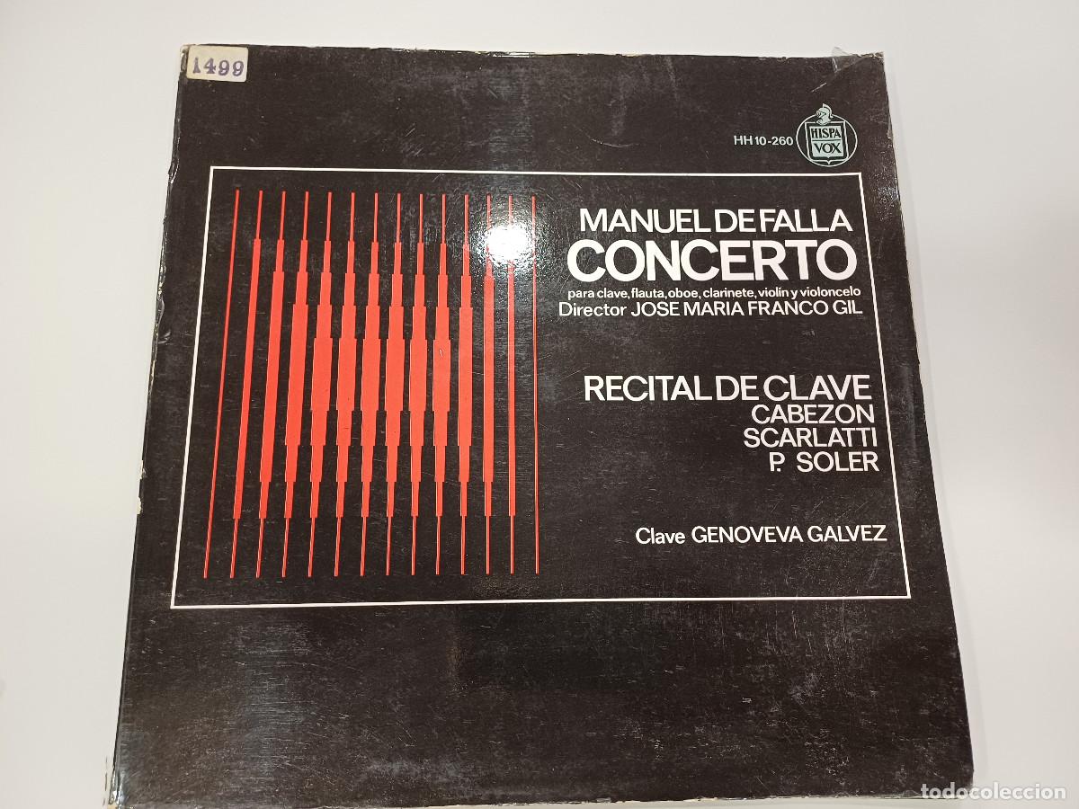 Discos de vinilo: MANUEL DE FALLA/CONCIERTO RECITAL DE CLAVE/VINILO GATEFOLD. - Foto 1