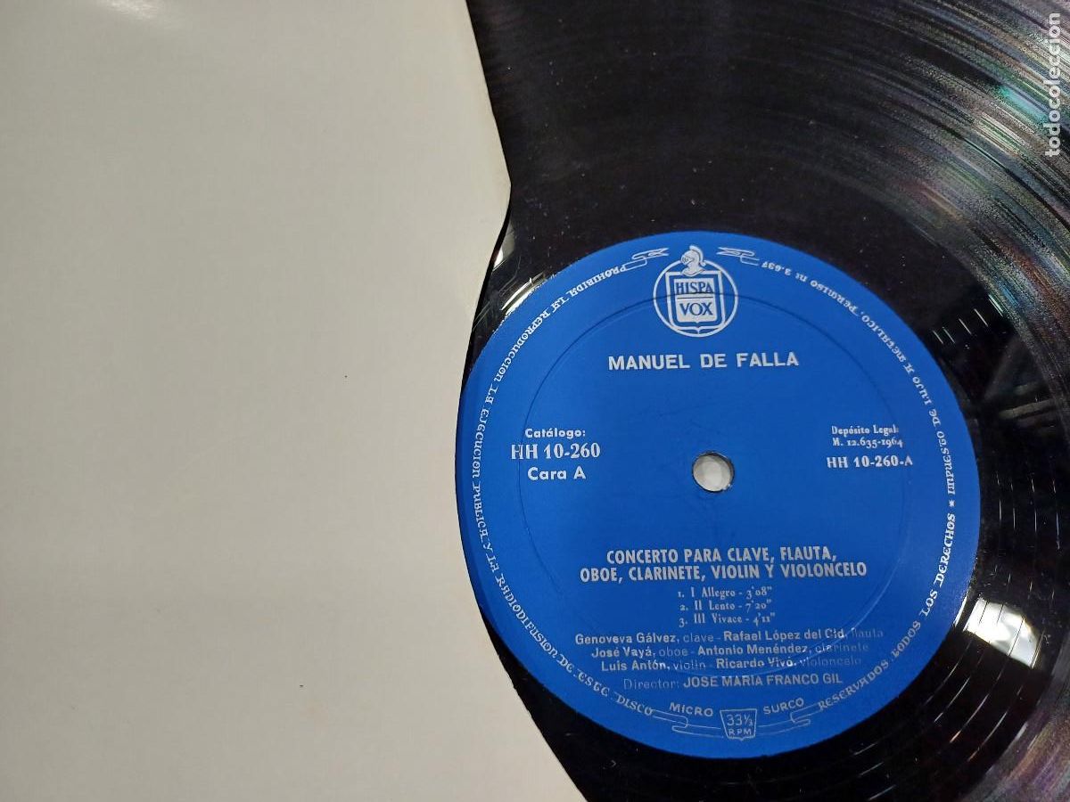 Discos de vinilo: MANUEL DE FALLA/CONCIERTO RECITAL DE CLAVE/VINILO GATEFOLD. - Foto 3