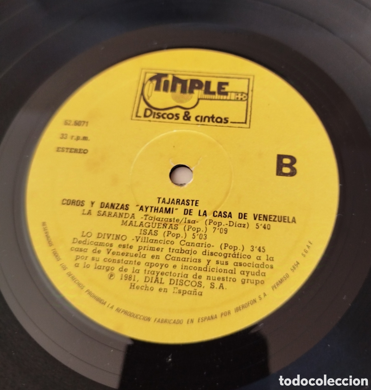 Discos de vinilo: Tajaraste - Coros y danzas Aythami - Foto 3