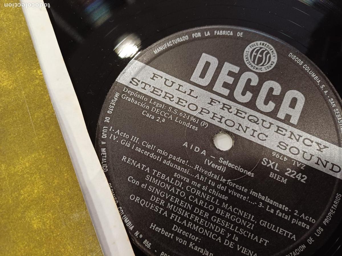 Discos de vinilo: VERDI/AIDA-SELECCIONES/VINILO. - Foto 2
