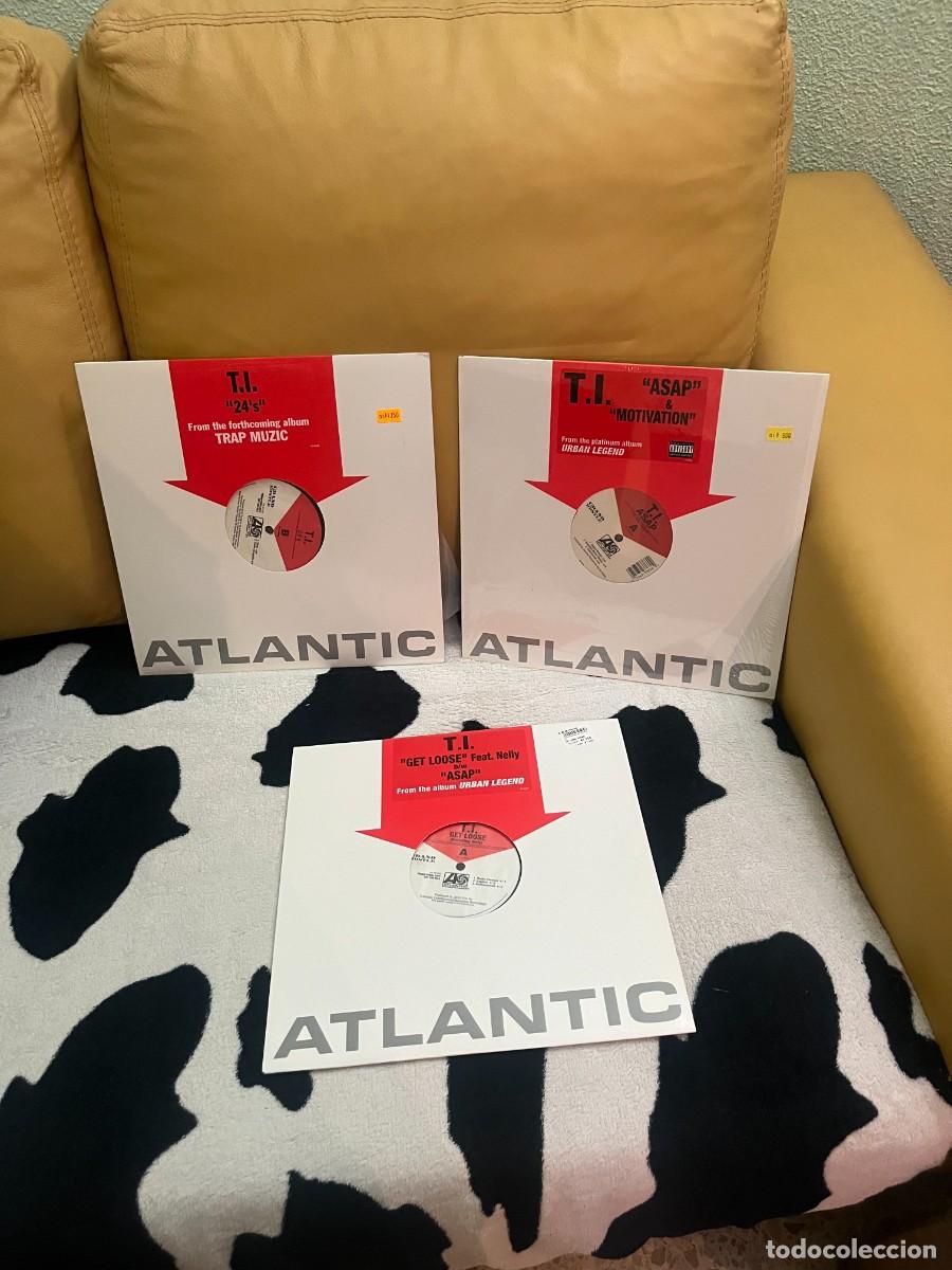 Discos de vinilo: pack x3 T.I. maxis rap - Foto 1