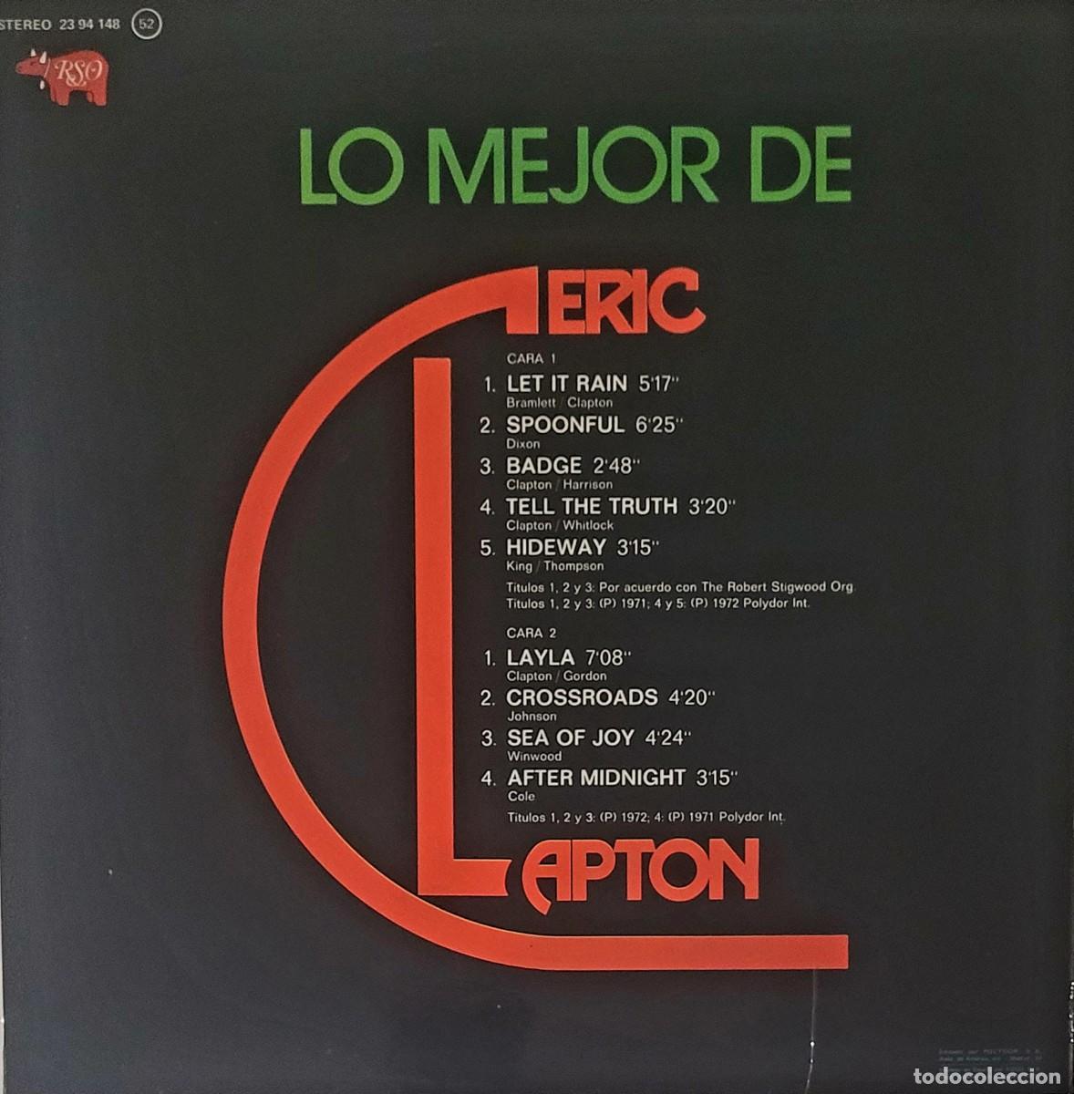 Discos de vinilo: LO MEJOR DE ERIC CLAPTON - Foto 2