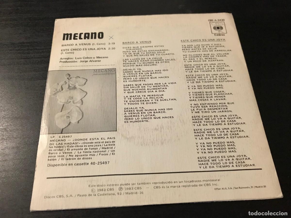 Discos de vinilo: MECANO - BARCO A VENUS 7&rdquo; SINGLE CBS 1983 SYNTH POP - Foto 2