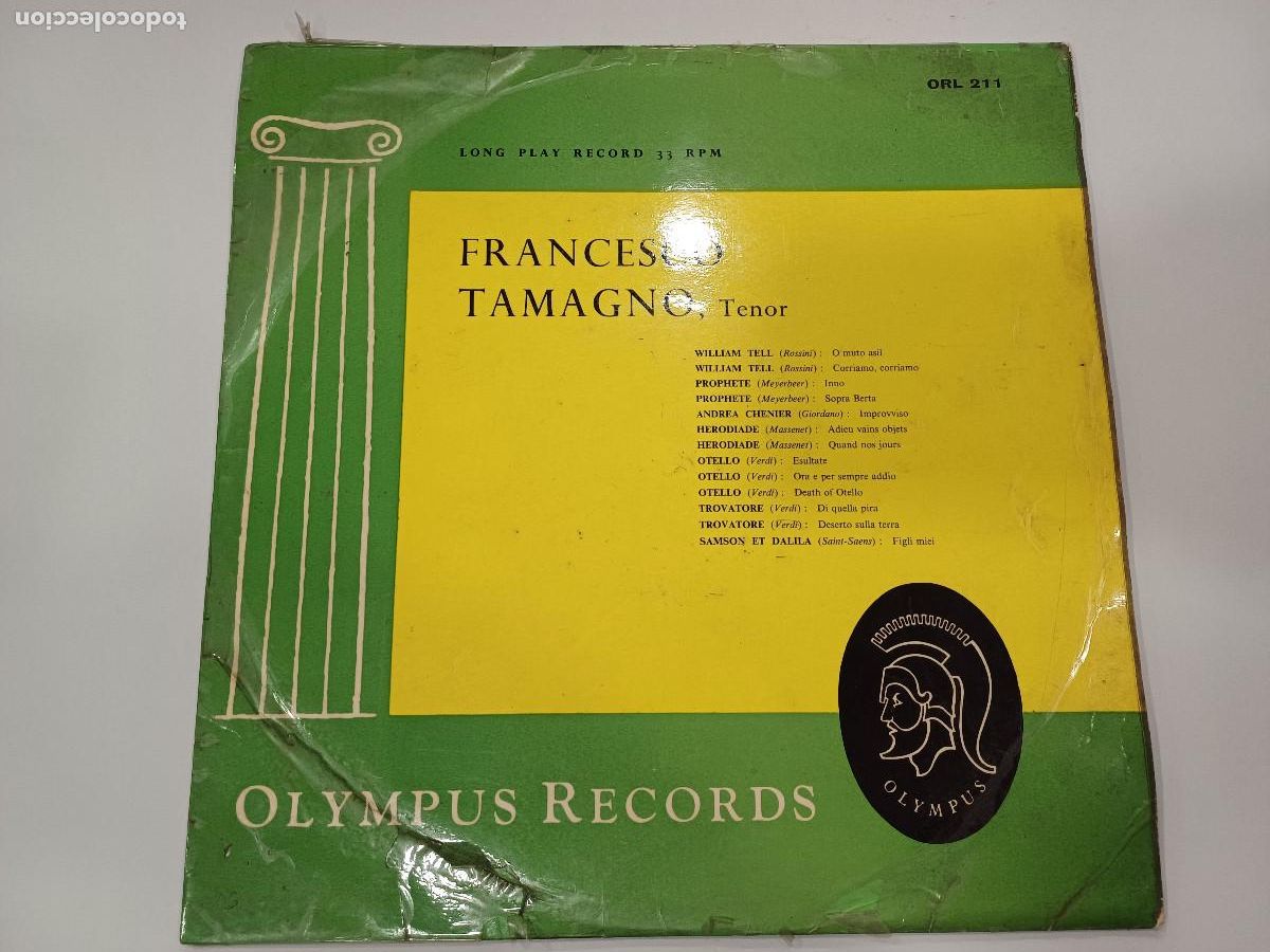 Discos de vinilo: FRANCESCO TAMAGNO/VINILO.