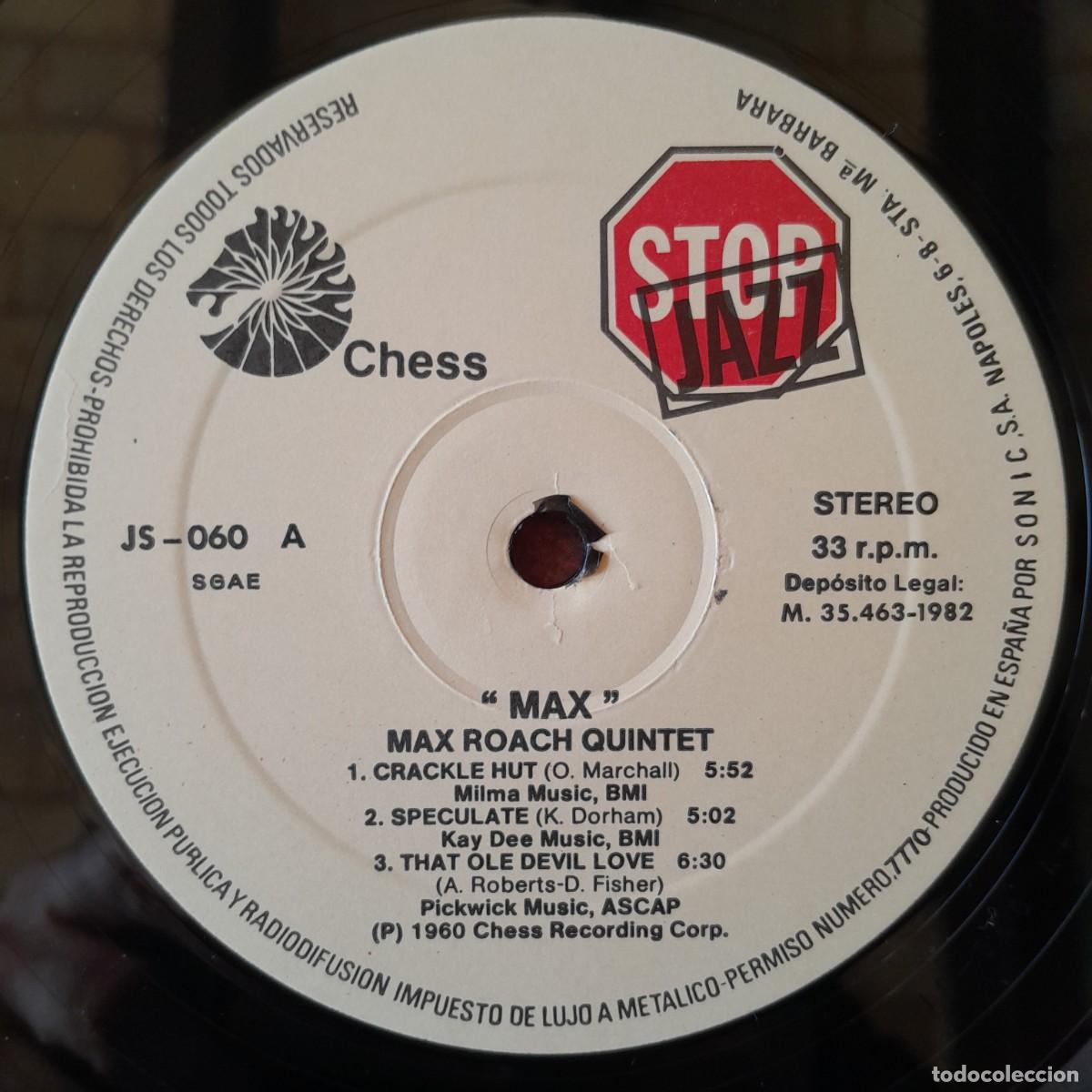 Discos de vinilo: MAX ROACH QUINTET : MAX [CHESS - ESP 1982] LP - Foto 3