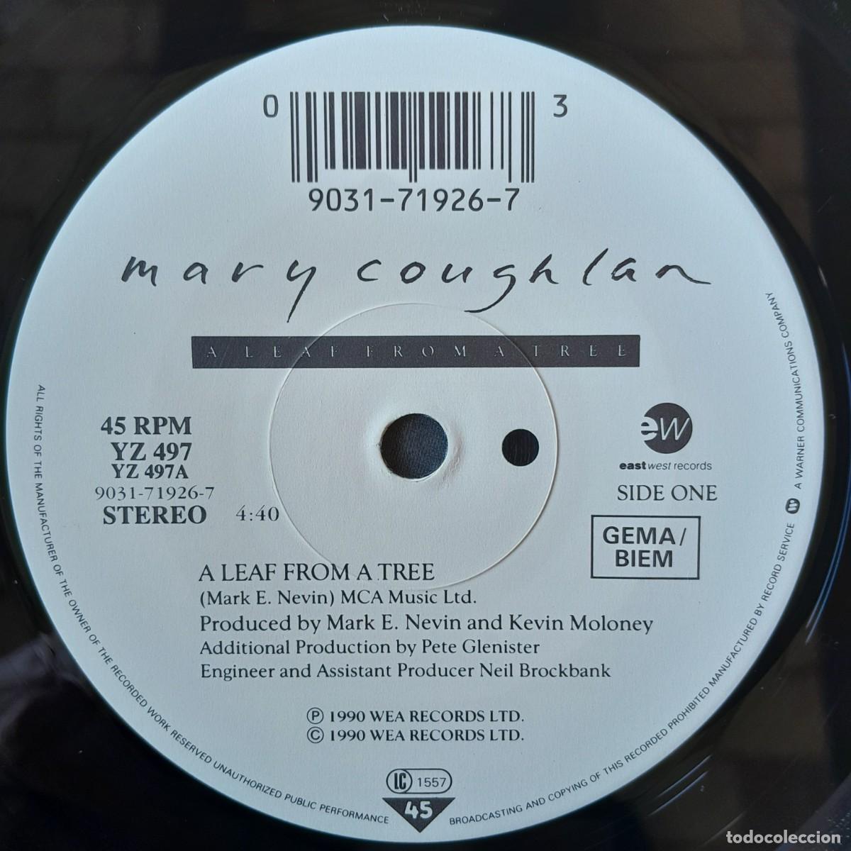 Discos de vinilo: MARY COUGHLAN : A LEAF FROM A TREE [WEA - DEU 1990] 7&rdquo; - Foto 3