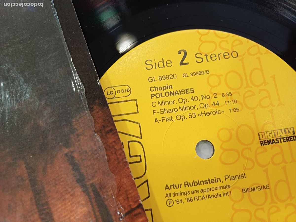 Discos de vinilo: CHOPIN/POLONAISES/ARTUR RUBINSTEIN/VINILO. - Foto 2