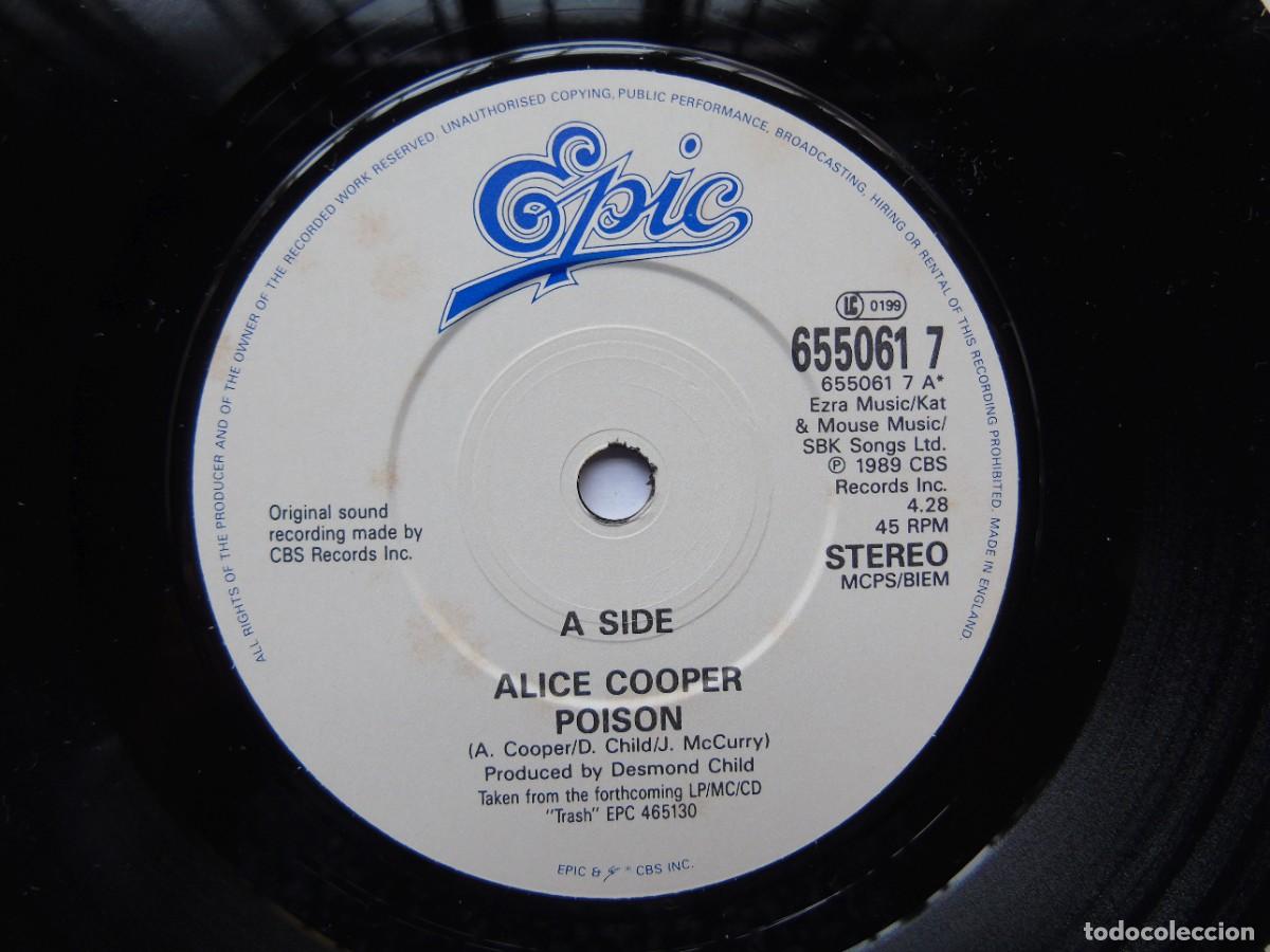 Discos de vinilo: Alice Cooper Poison Single 7&rdquo; UK 1989 - Foto 3