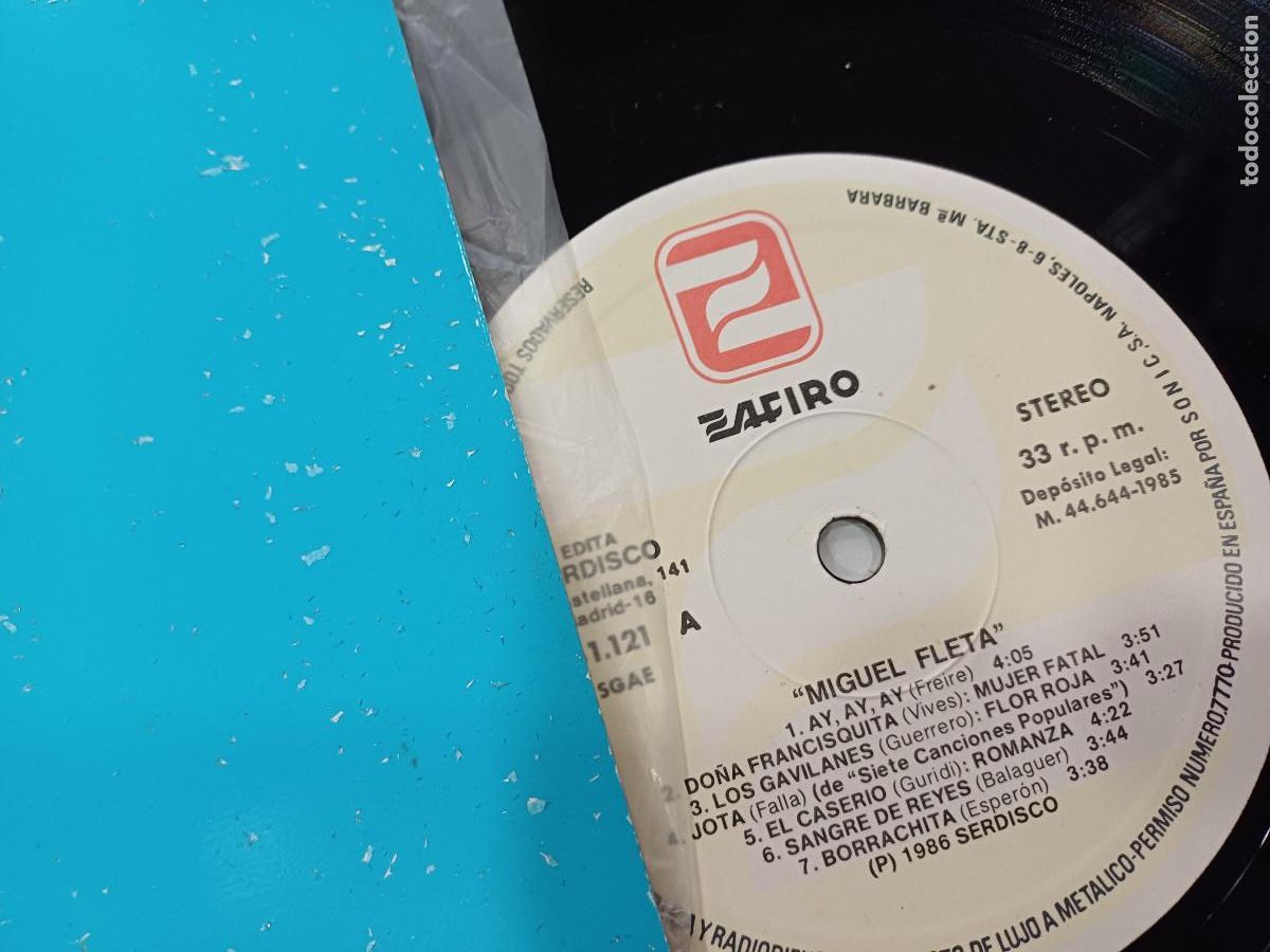 Discos de vinilo: MIGUEL FLETA/AY,AY,AY/VINILO. - Foto 2